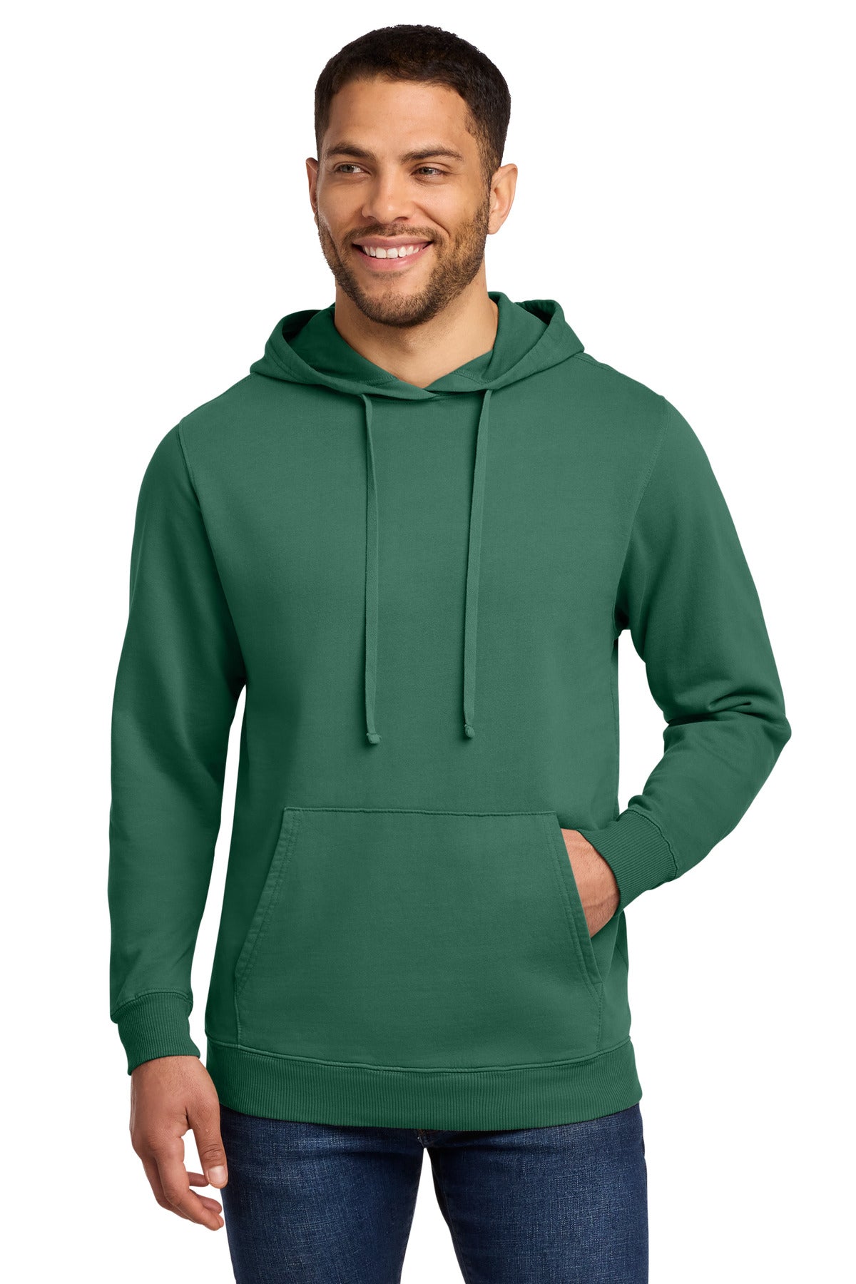Custom Nordic Green Beach Wash Garment-Dyed Hoodie PC098H, personalized by SanCanDo Swag in Argyle, TX