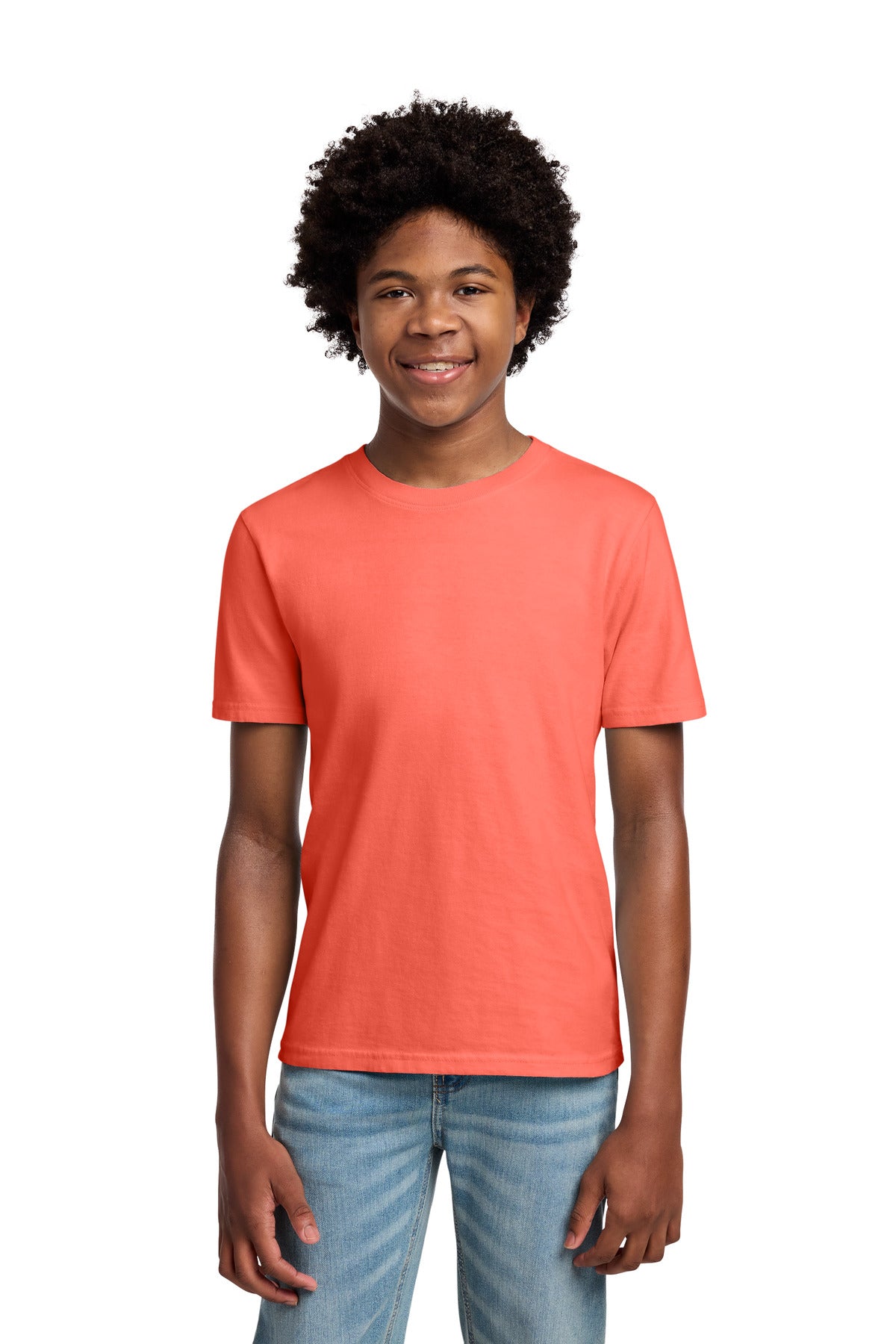 Custom Neon Coral Youth Beach Wash Garment-Dyed Tee PC099Y, personalized by SanCanDo Swag in Argyle, TX