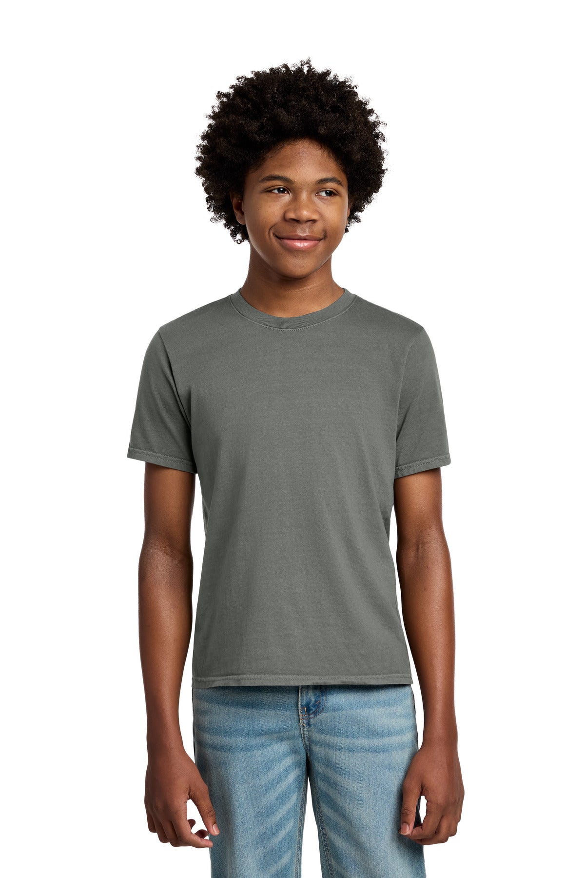 Custom Pewter Youth Beach Wash Garment-Dyed Tee PC099Y, personalized by SanCanDo Swag in Argyle, TX