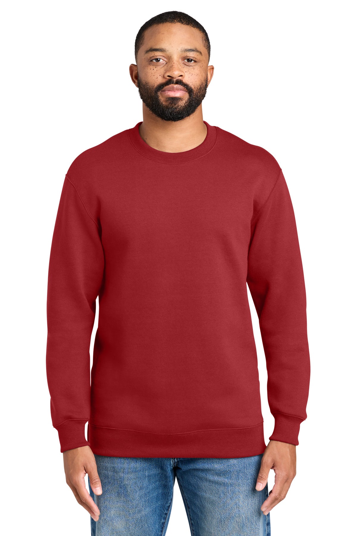 Custom Rich Red Foundation Fleece Pullover Crewneck PC107, personalized by SanCanDo Swag in Argyle, TX