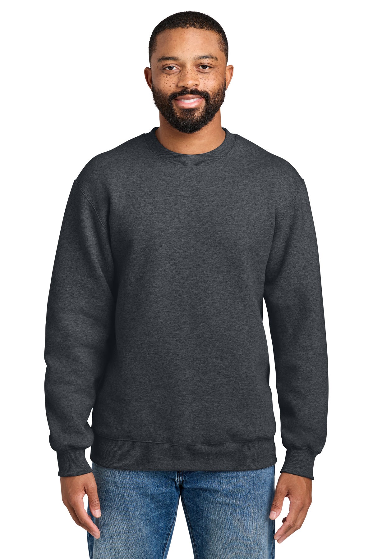 Custom Dark Heather Grey Foundation Fleece Pullover Crewneck PC107, personalized by SanCanDo Swag in Argyle, TX