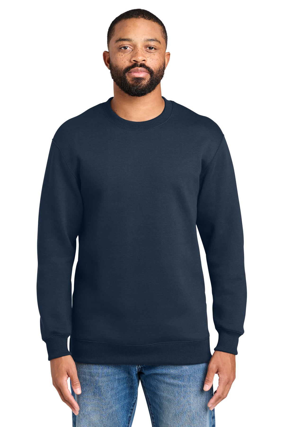 Custom Deep Navy Foundation Fleece Pullover Crewneck PC107, personalized by SanCanDo Swag in Argyle, TX