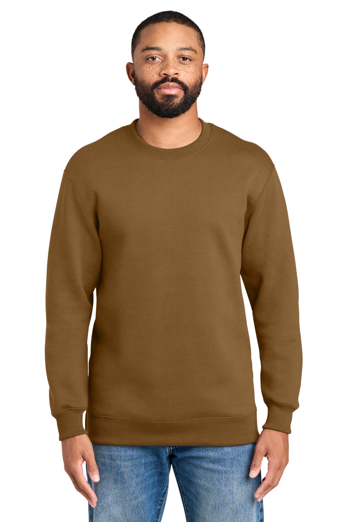 Custom Duck Brown Foundation Fleece Pullover Crewneck PC107, personalized by SanCanDo Swag in Argyle, TX