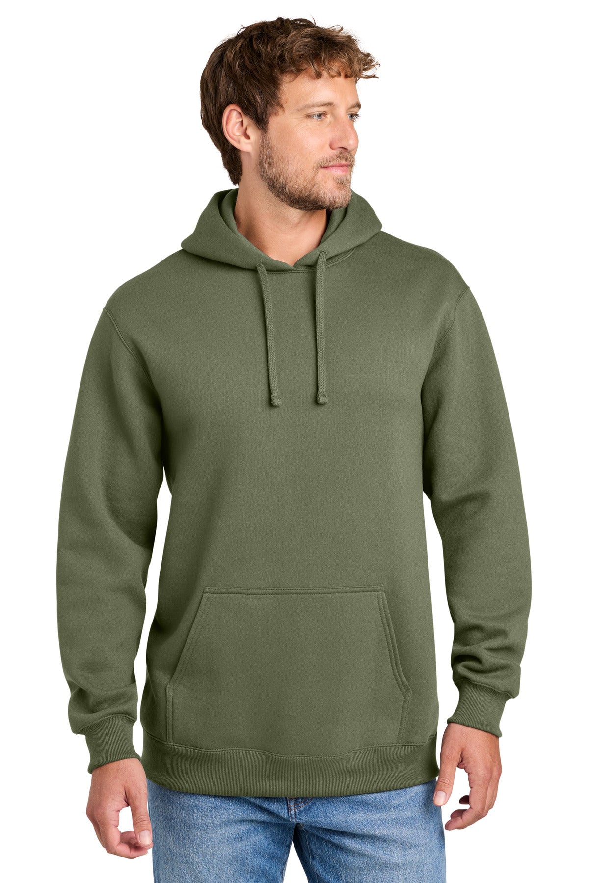 Custom Olive Drab Green Foundation Fleece Hoodie PC107H, personalized by SanCanDo Swag in Argyle, TX