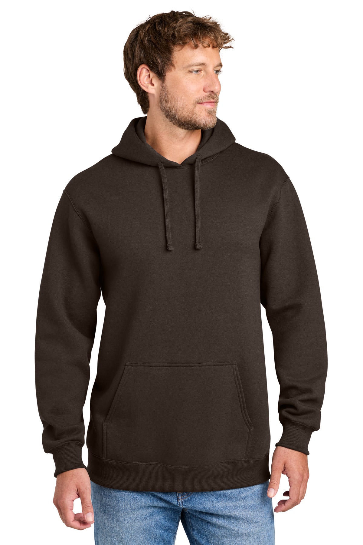 Custom Dark Chocolate Brown Foundation Fleece Hoodie PC107H, personalized by SanCanDo Swag in Argyle, TX