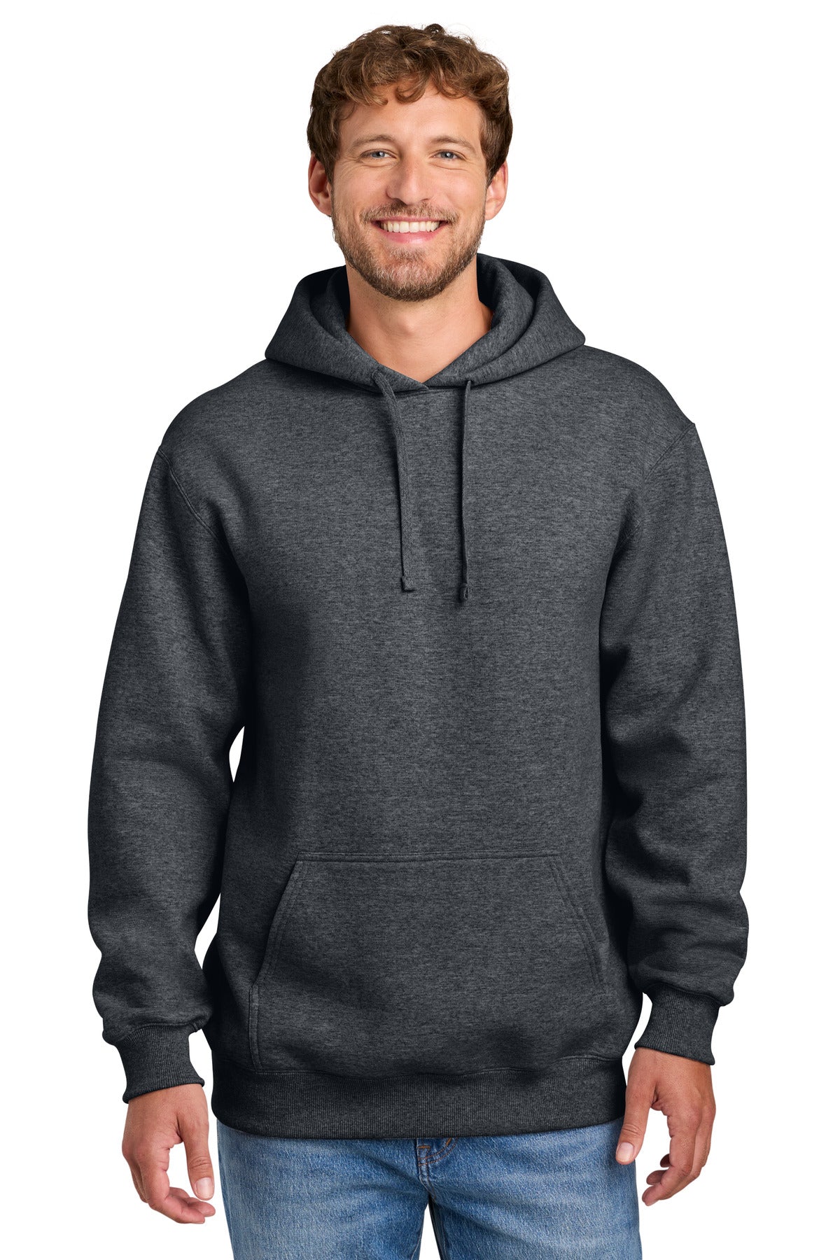 Custom Dark Heather Grey Foundation Fleece Hoodie PC107H, personalized by SanCanDo Swag in Argyle, TX