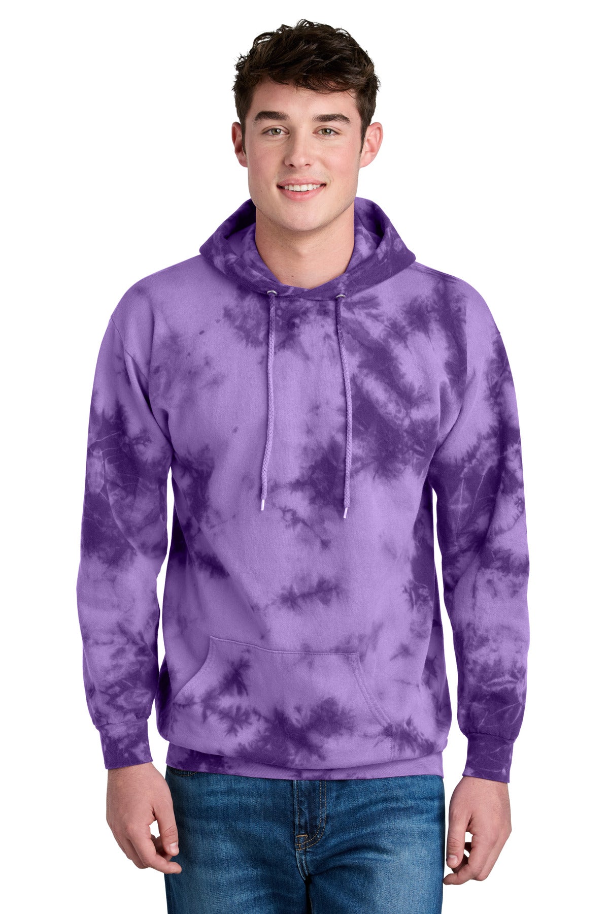 Custom Purple Crystal Tie-Dye Pullover Hoodie PC144, personalized by SanCanDo Swag in Argyle, TX