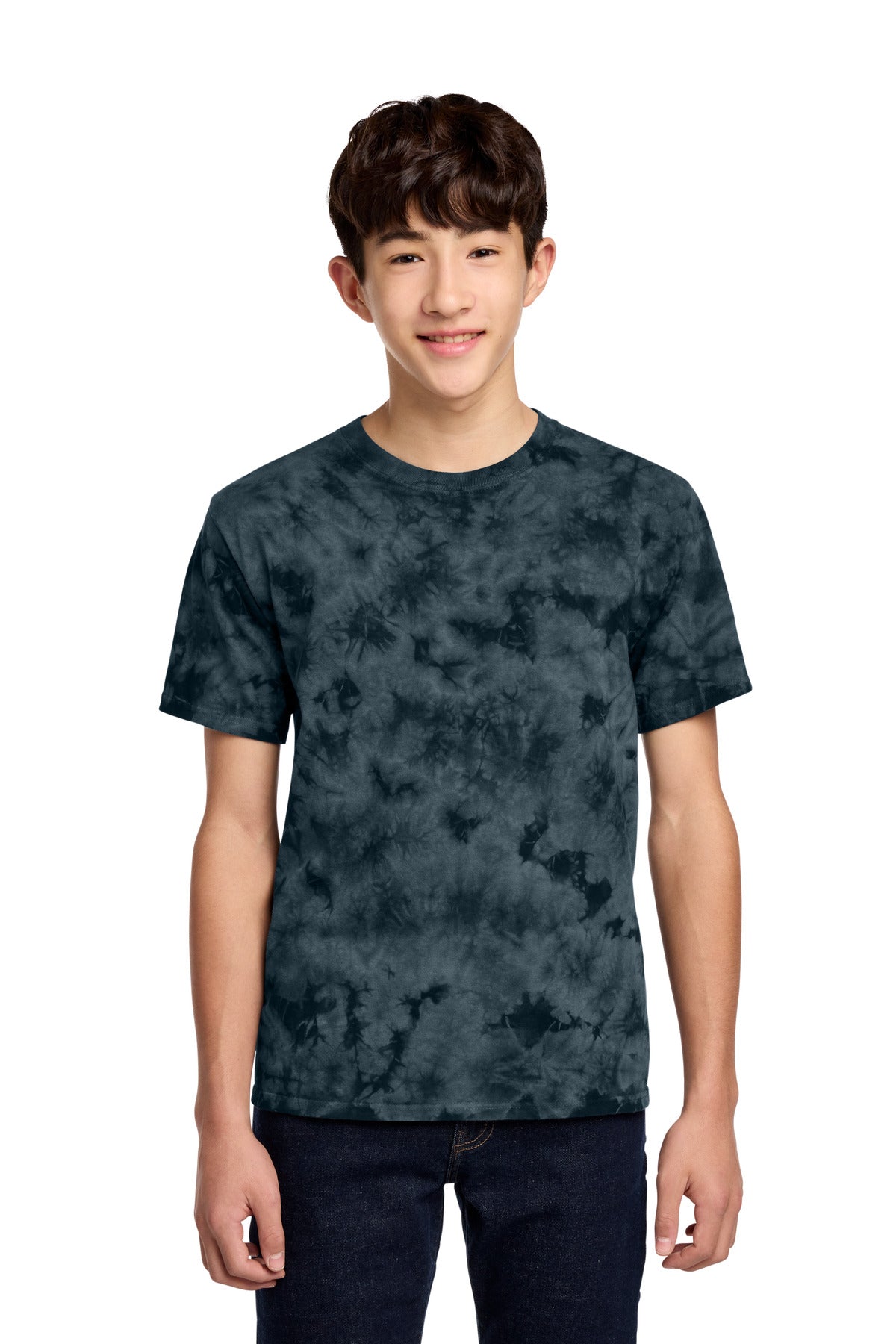 Custom Black Youth Crystal Tie-Dye Tee PC145Y, personalized by SanCanDo Swag in Argyle, TX