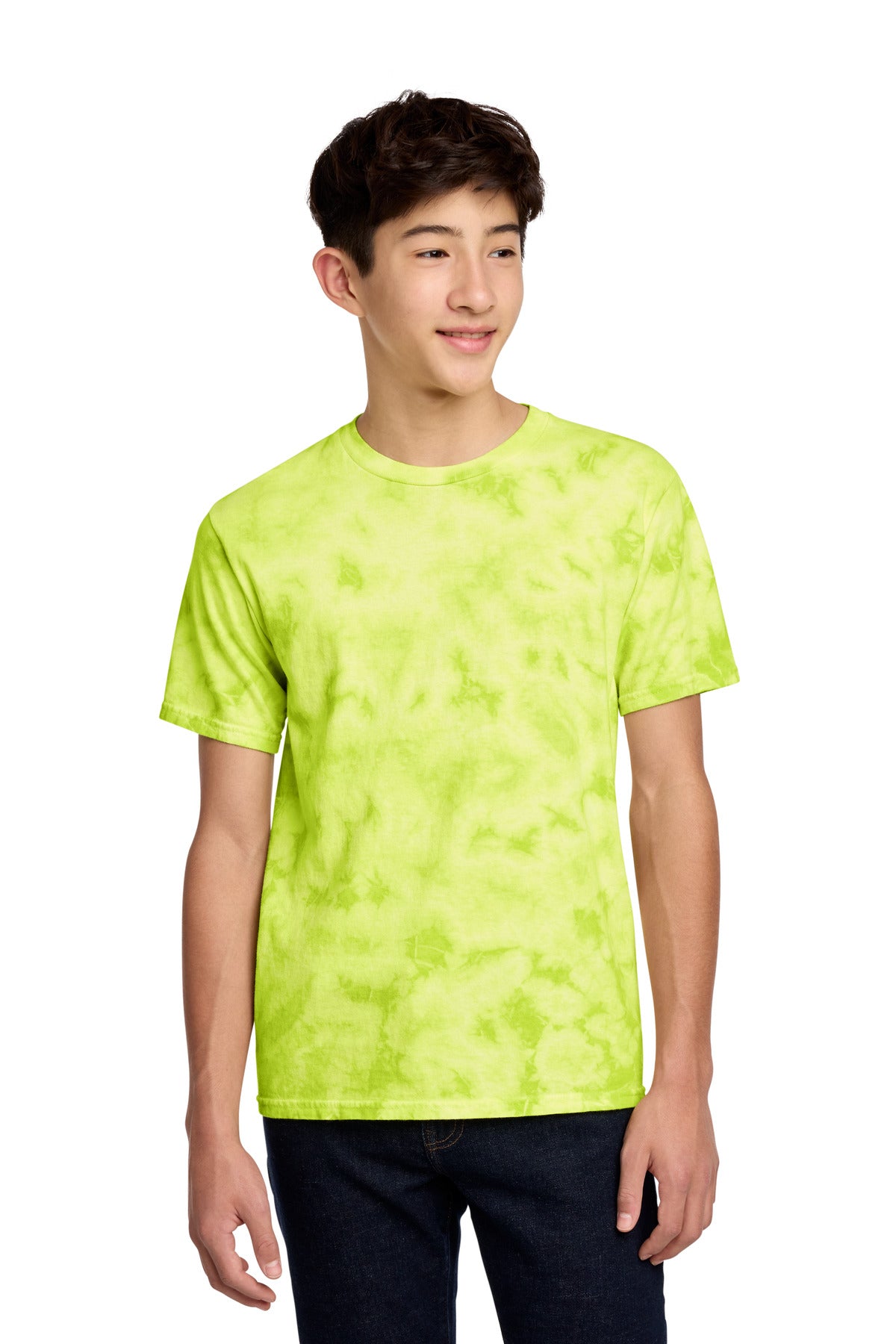 Custom Lemon Lime Youth Crystal Tie-Dye Tee PC145Y, personalized by SanCanDo Swag in Argyle, TX