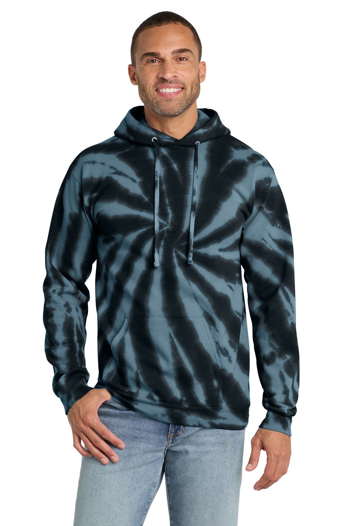 Custom Black Tie-Dye Hoodie PC146, personalized by SanCanDo Swag in Argyle, TX