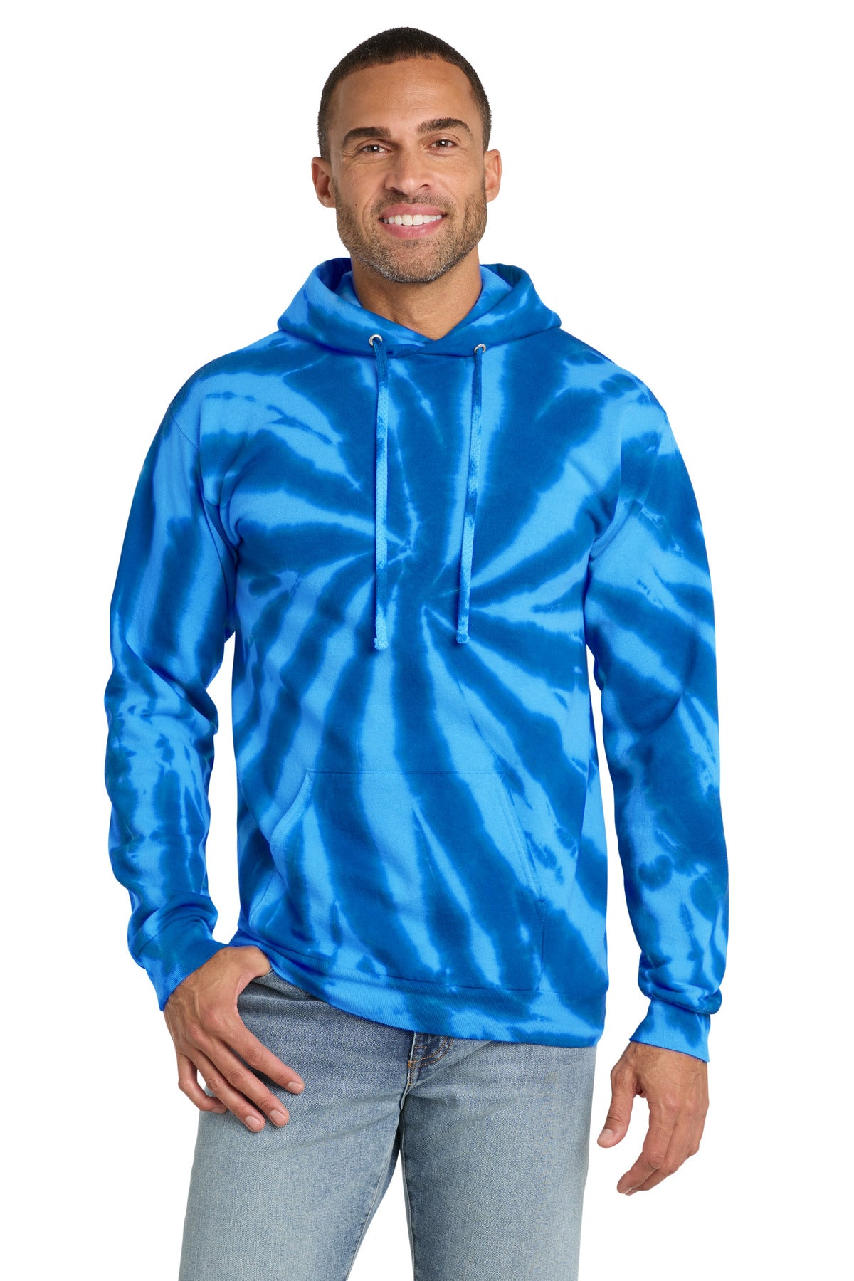 Custom Royal Tie-Dye Hoodie PC146, personalized by SanCanDo Swag in Argyle, TX