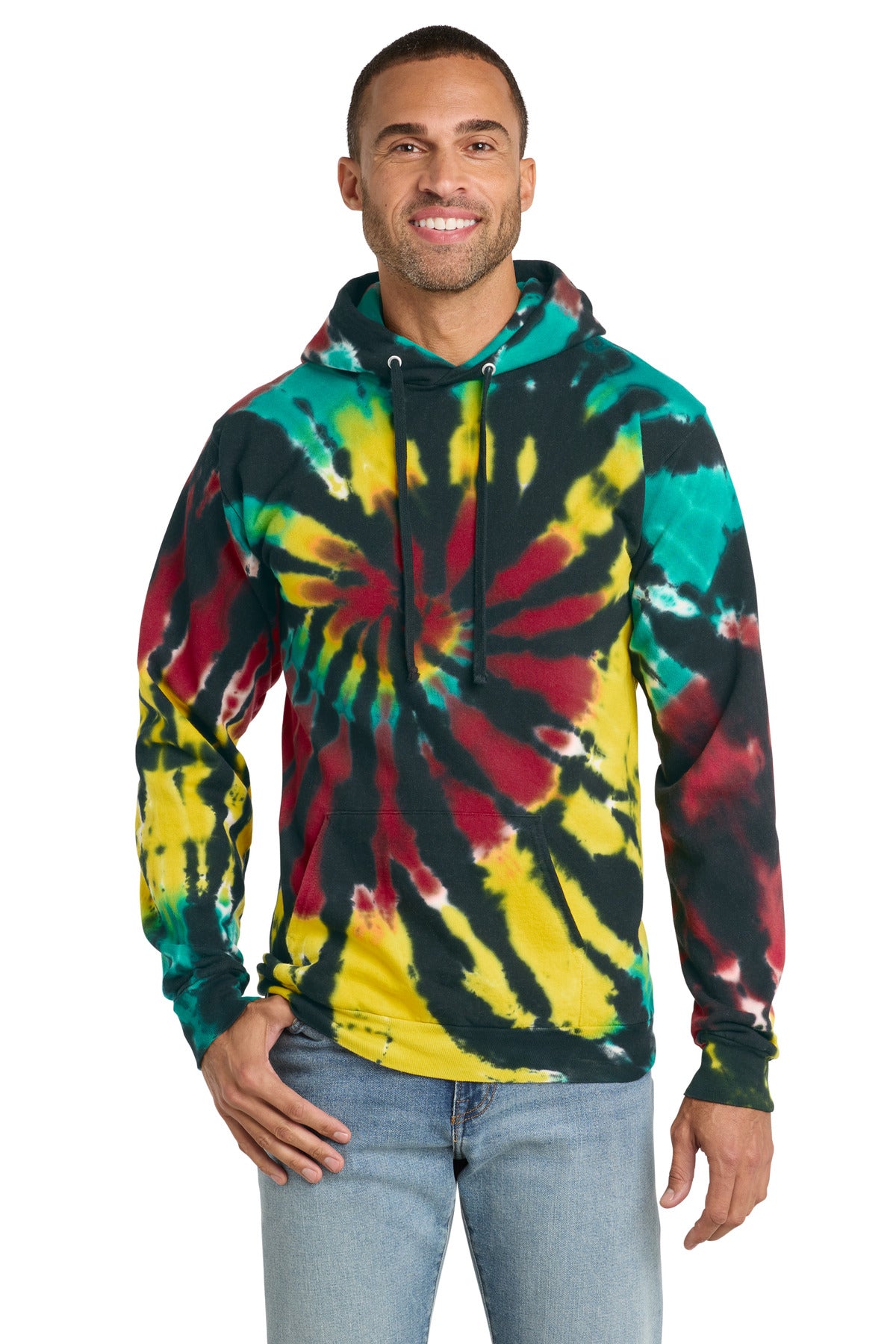 Custom Island Spiral Tie-Dye Hoodie PC146, personalized by SanCanDo Swag in Argyle, TX