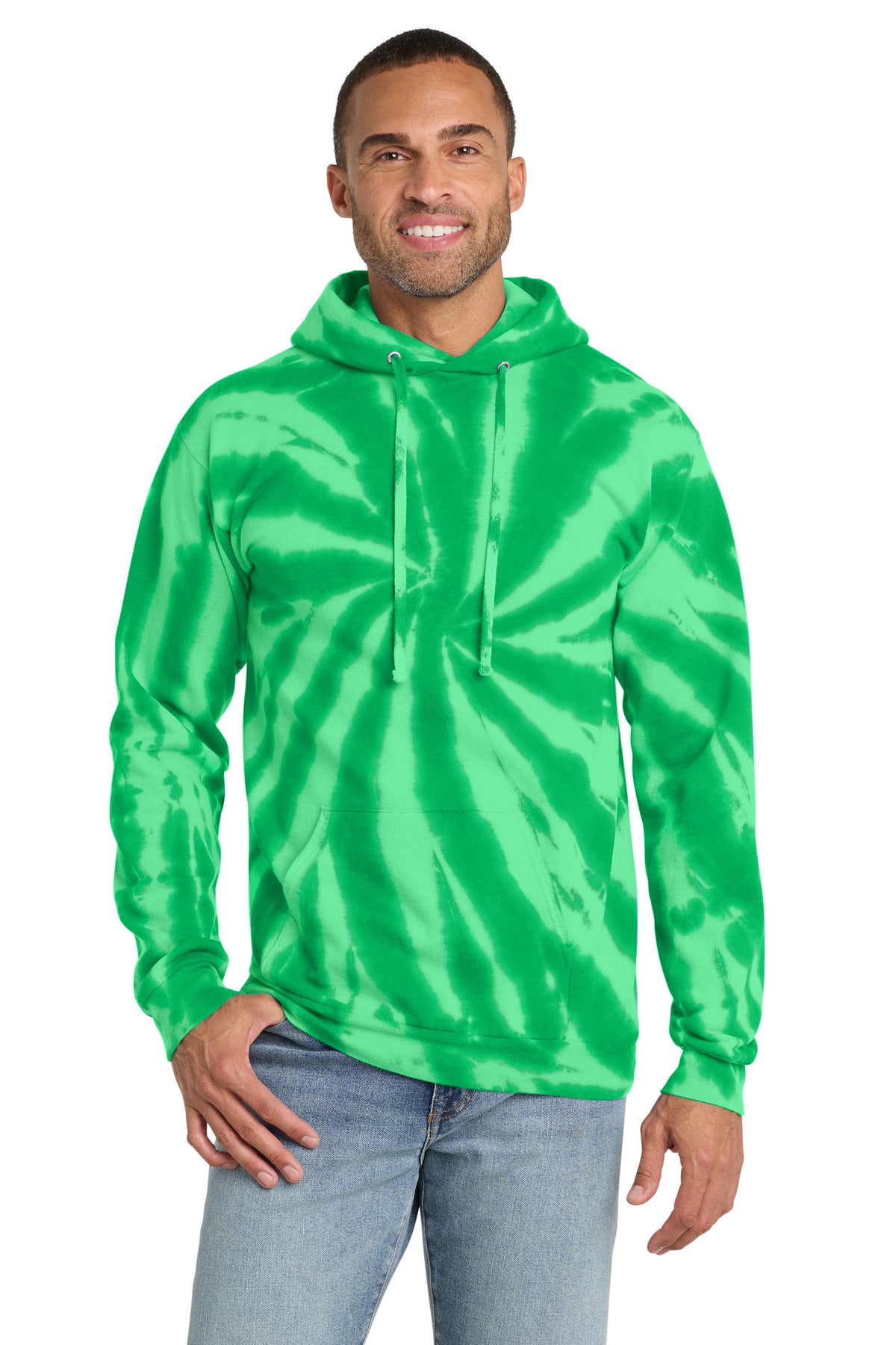 Custom Kelly Tie-Dye Hoodie PC146, personalized by SanCanDo Swag in Argyle, TX