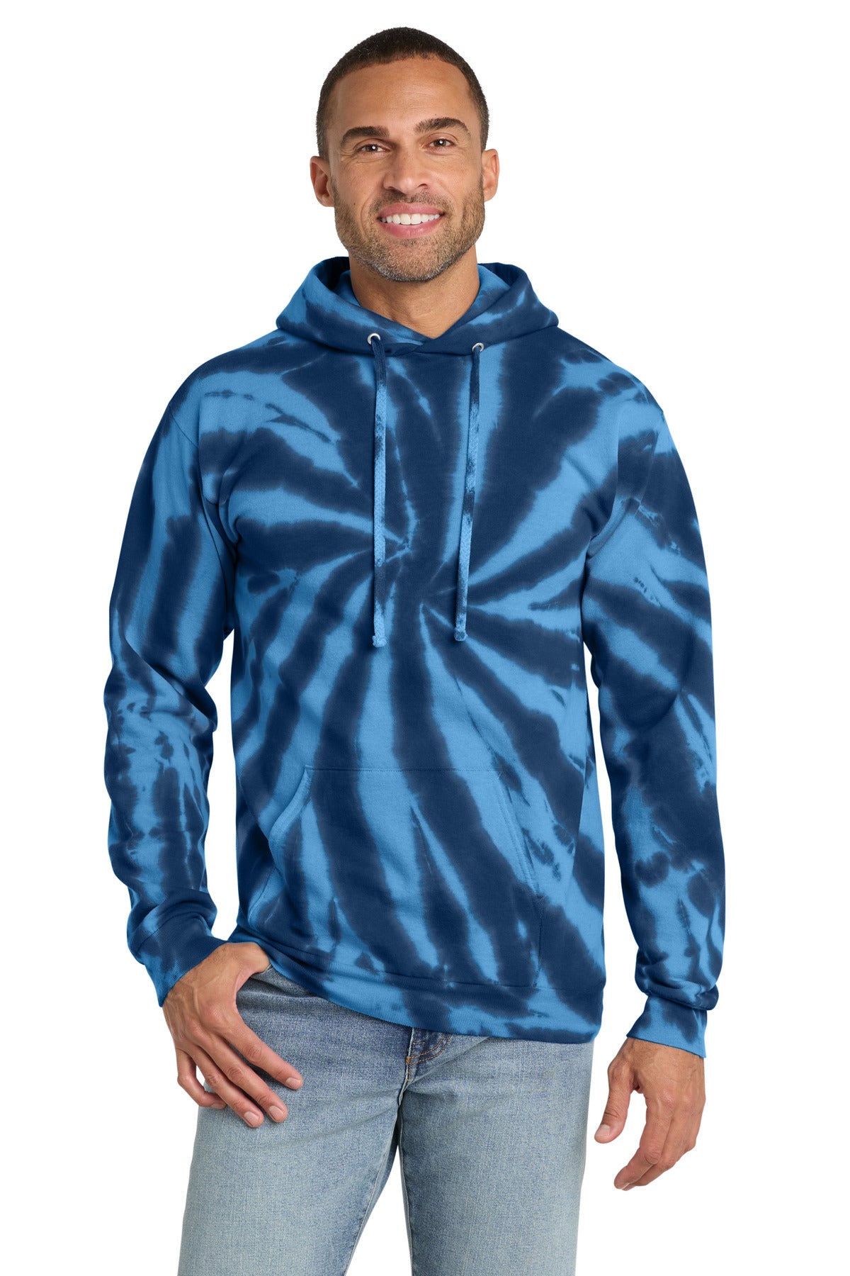 Custom Navy Tie-Dye Hoodie PC146, personalized by SanCanDo Swag in Argyle, TX