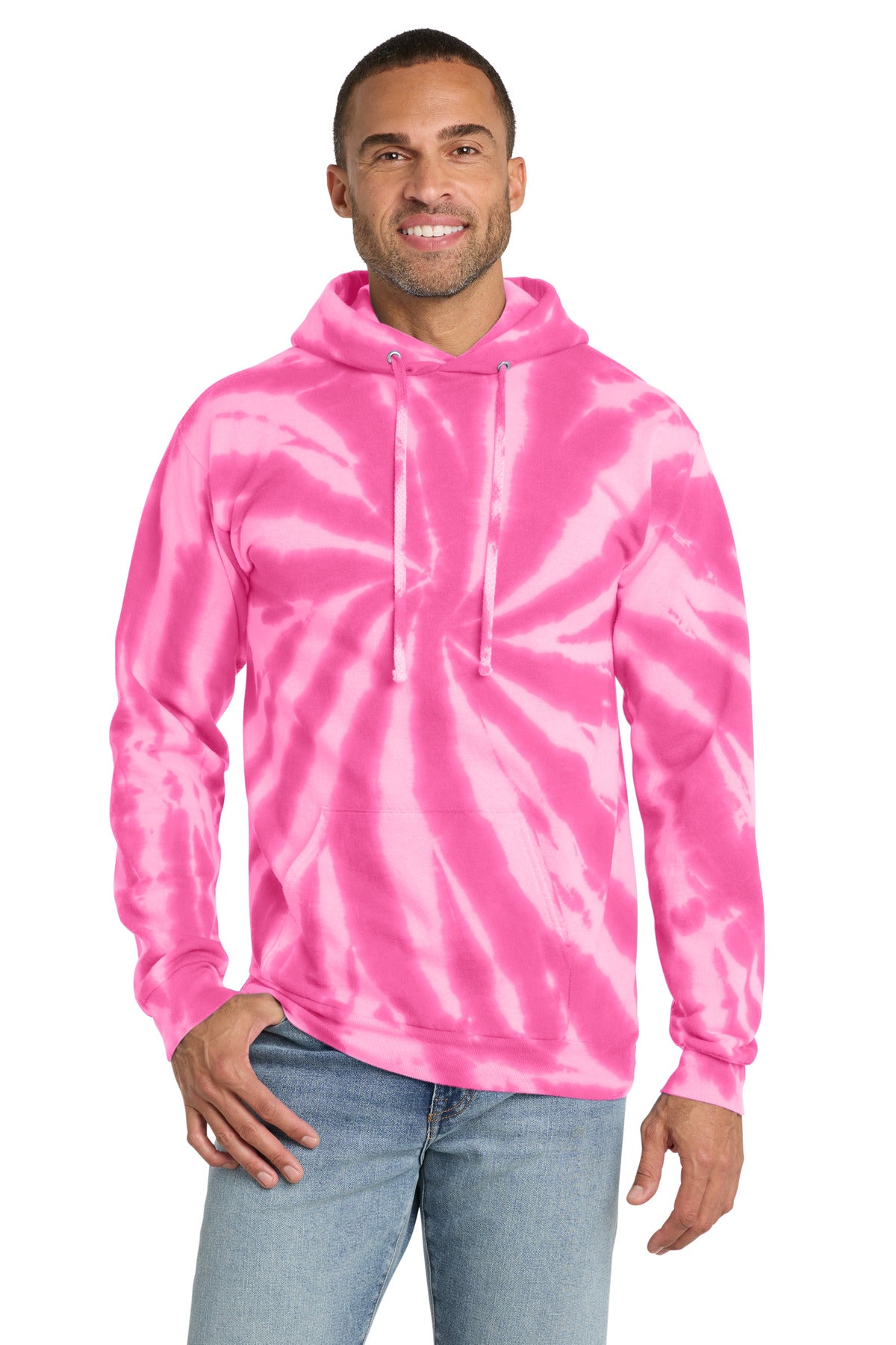 Custom Pink Tie-Dye Hoodie PC146, personalized by SanCanDo Swag in Argyle, TX
