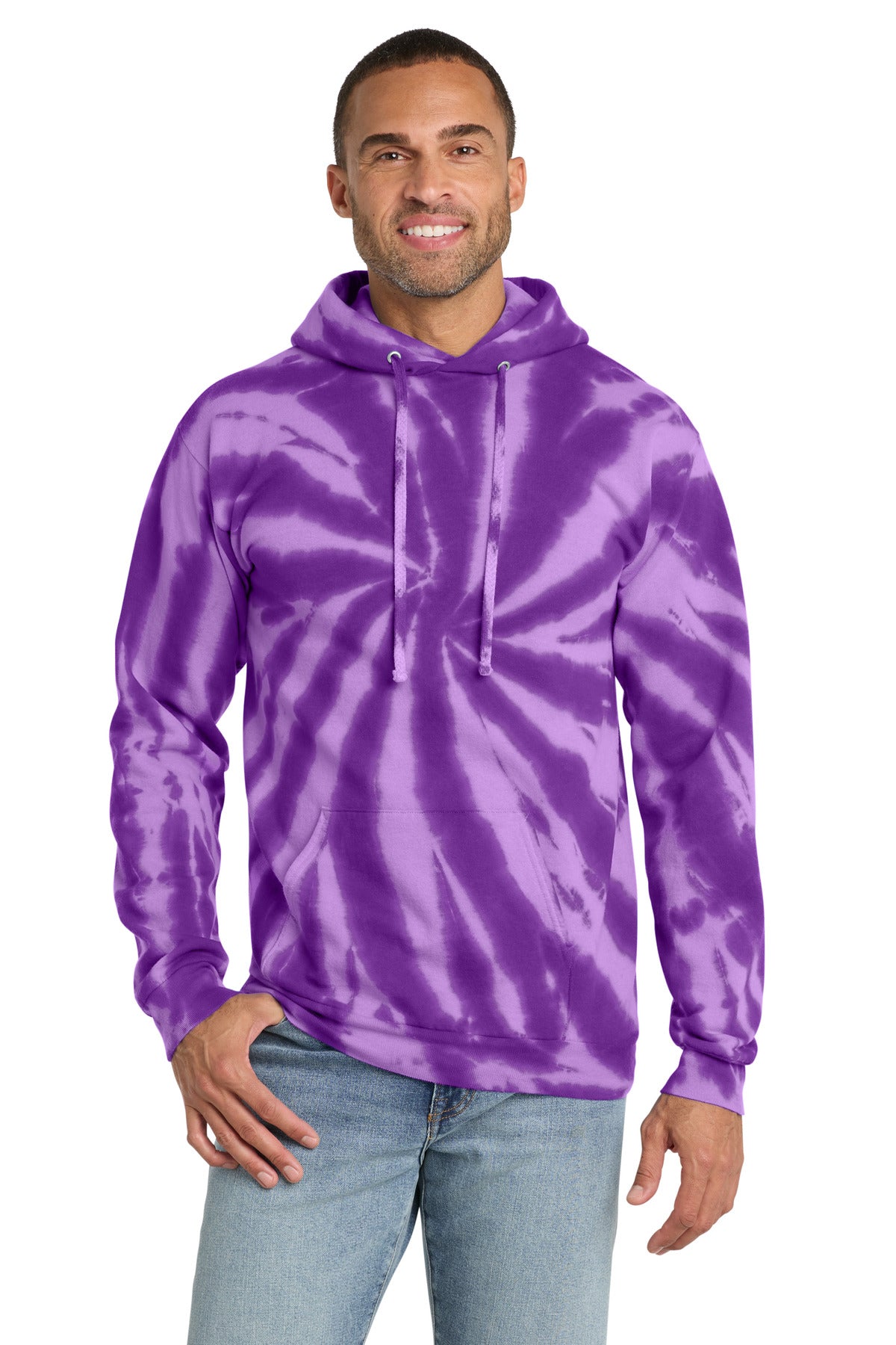 Custom Purple Tie-Dye Hoodie PC146, personalized by SanCanDo Swag in Argyle, TX