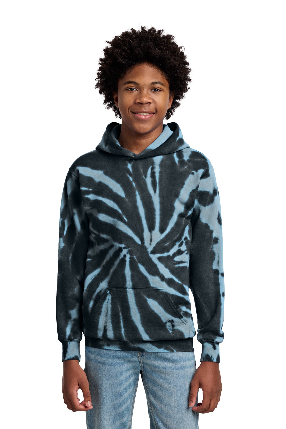 Custom Black Youth Tie-Dye Hoodie PC146Y, personalized by SanCanDo Swag in Argyle, TX