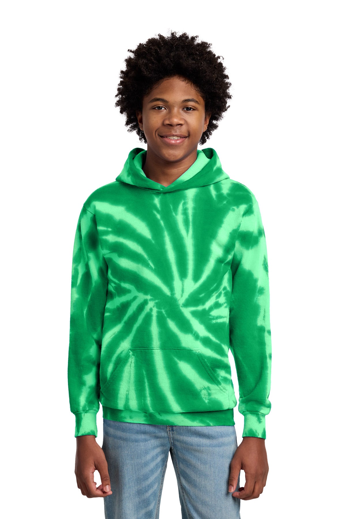Custom Kelly Youth Tie-Dye Hoodie PC146Y, personalized by SanCanDo Swag in Argyle, TX
