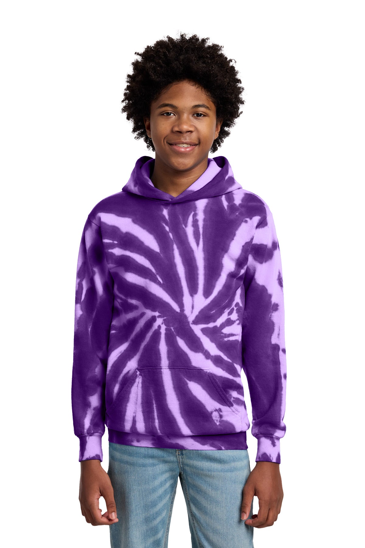 Custom Purple Youth Tie-Dye Hoodie PC146Y, personalized by SanCanDo Swag in Argyle, TX