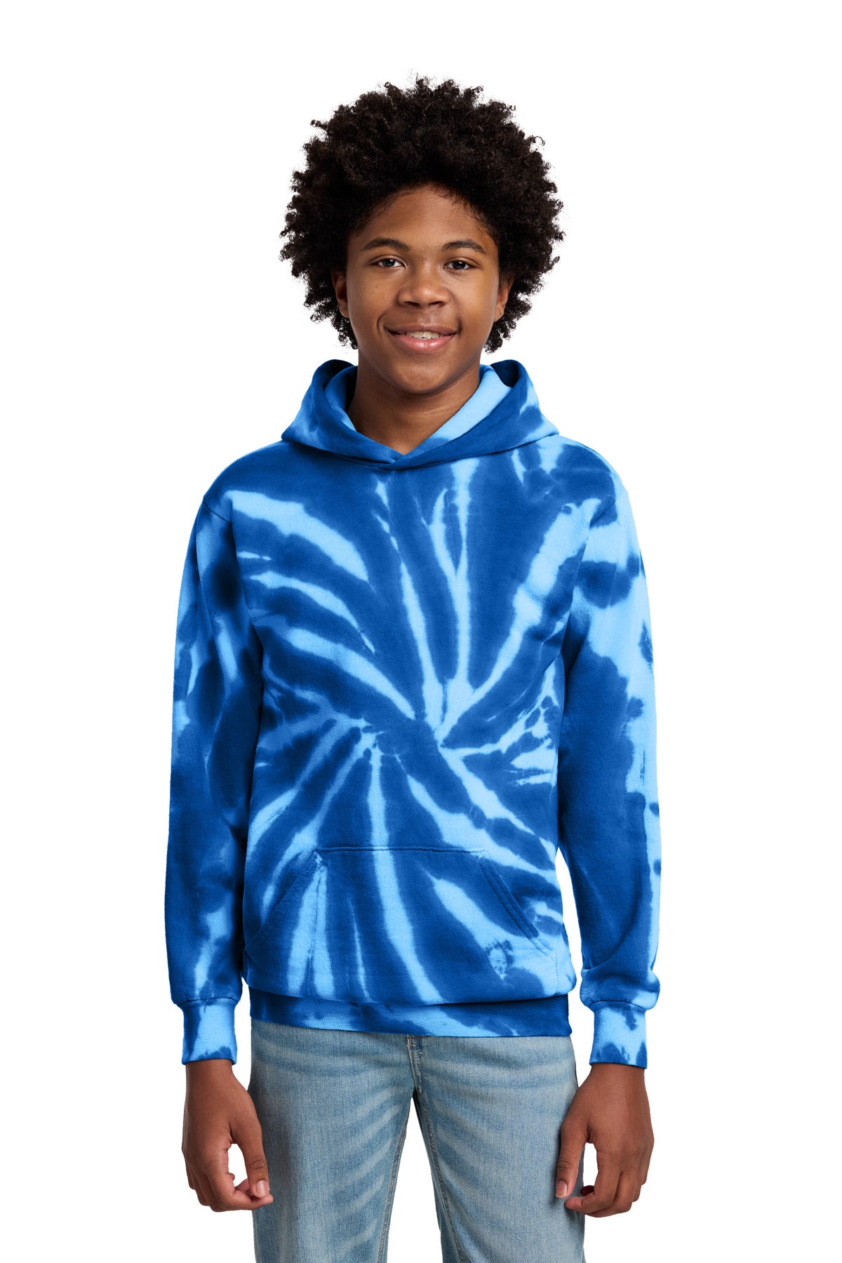 Custom Royal Youth Tie-Dye Hoodie PC146Y, personalized by SanCanDo Swag in Argyle, TX