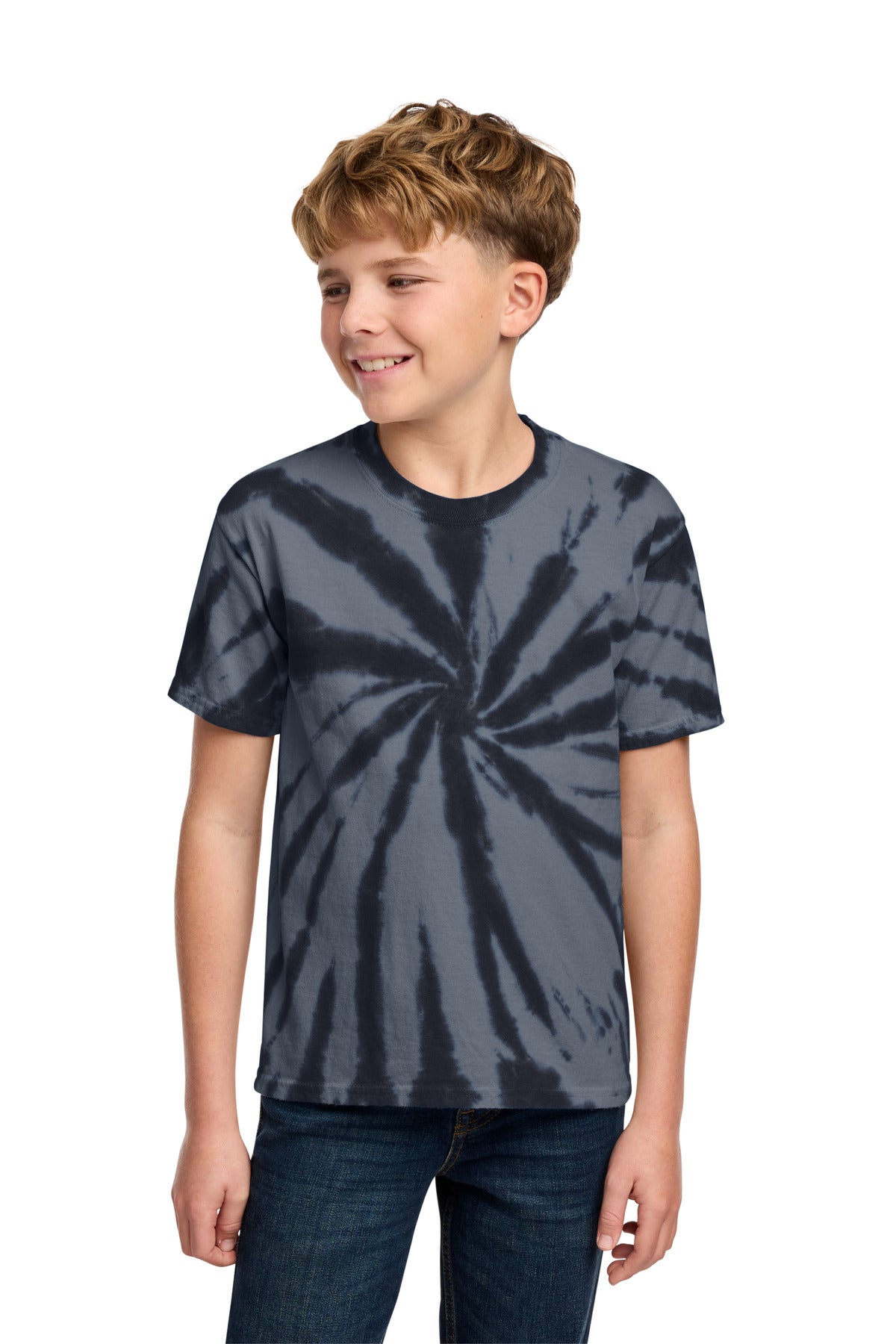 Custom Black Youth Tie-Dye Tee PC147Y, personalized by SanCanDo Swag in Argyle, TX