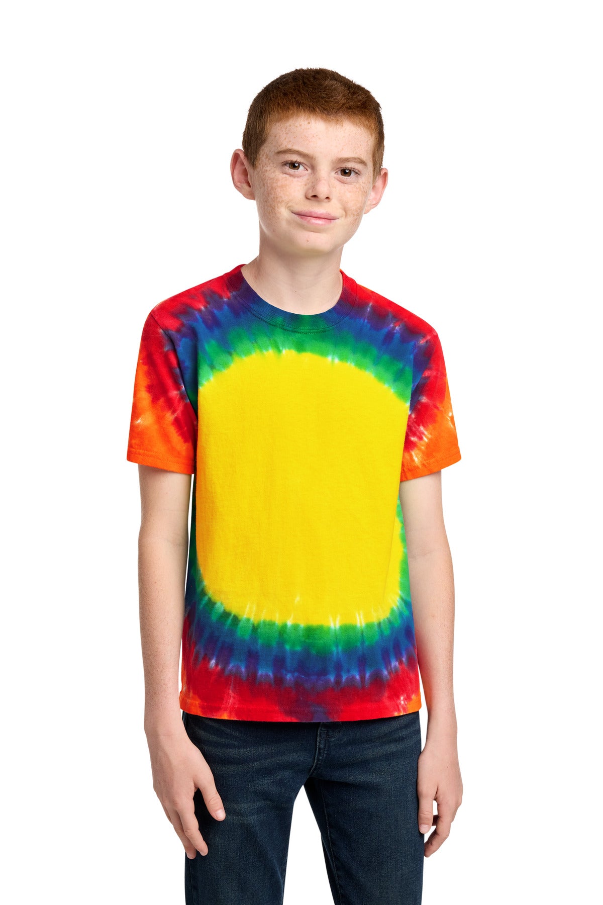Custom Rainbow Youth Window Tie-Dye Tee PC149Y, personalized by SanCanDo Swag in Argyle, TX