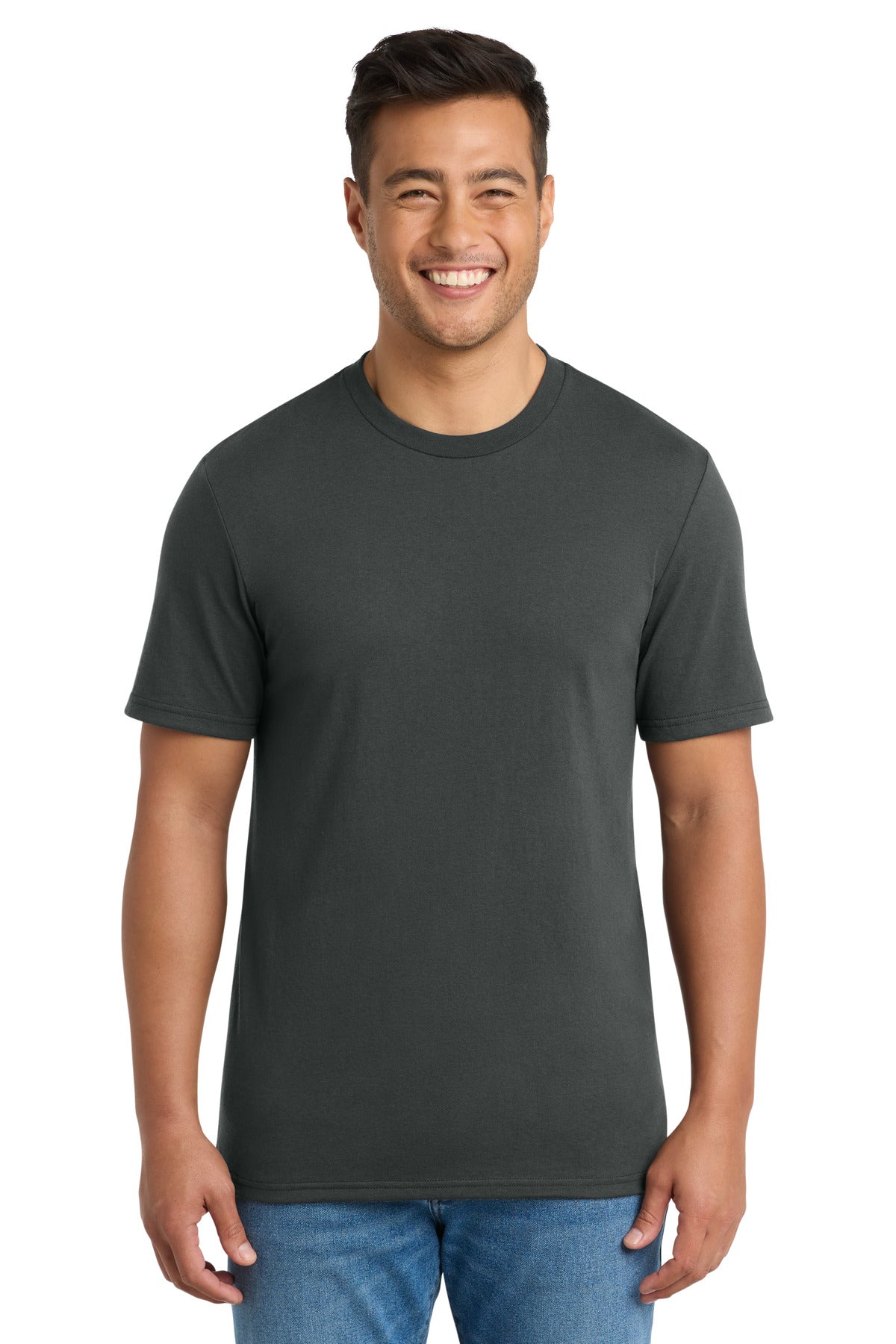Custom Port & Company Tee PC330 in Coal Grey, personalized by SanCanDo Swag in Argyle, TX