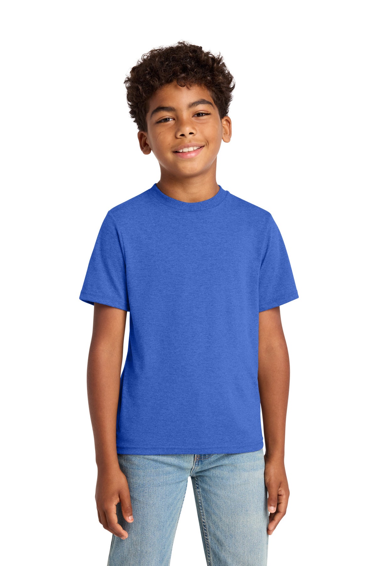 Custom Heather Royal Youth Tri-Blend Tee PC330Y, personalized by SanCanDo Swag in Argyle, TX