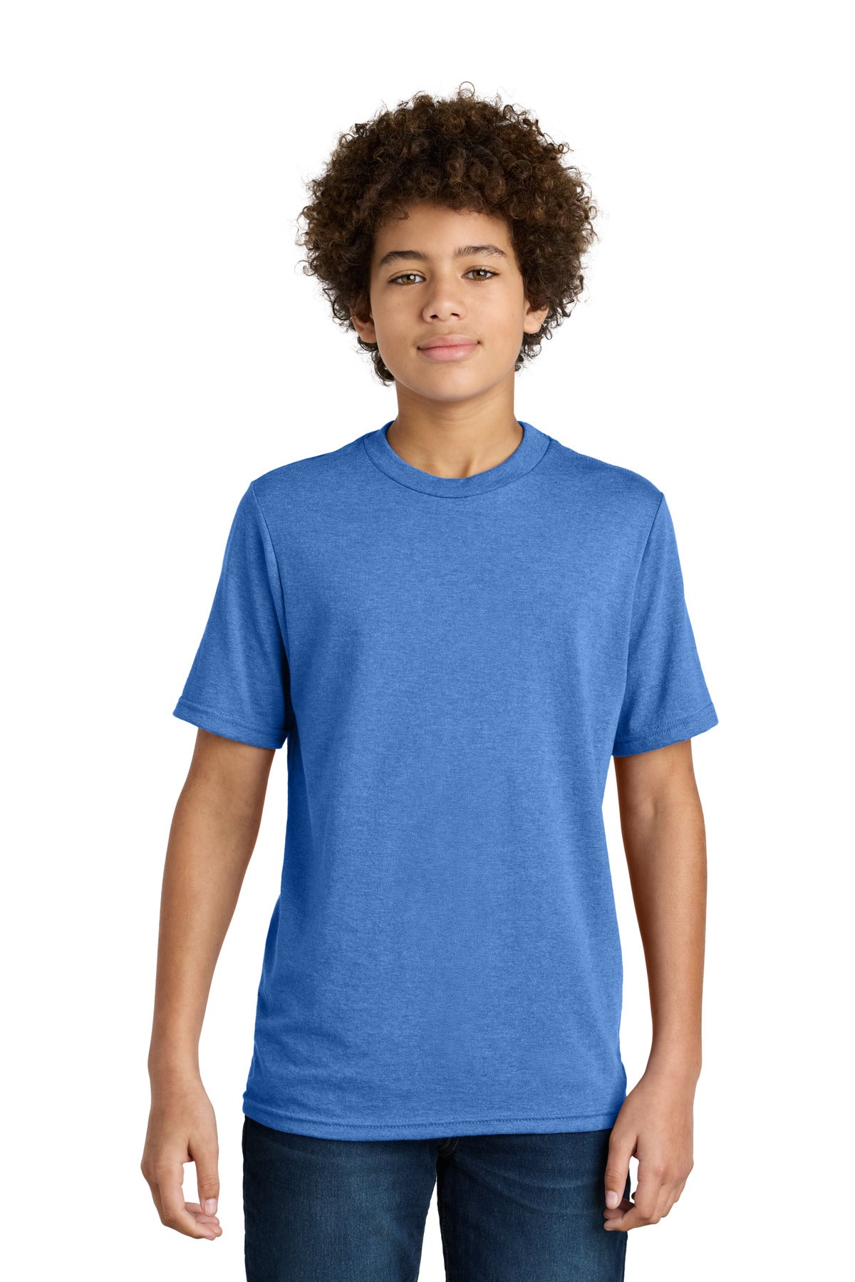 Custom Heather Royal Youth CVC Tee PC340Y, personalized by SanCanDo Swag in Argyle, TX