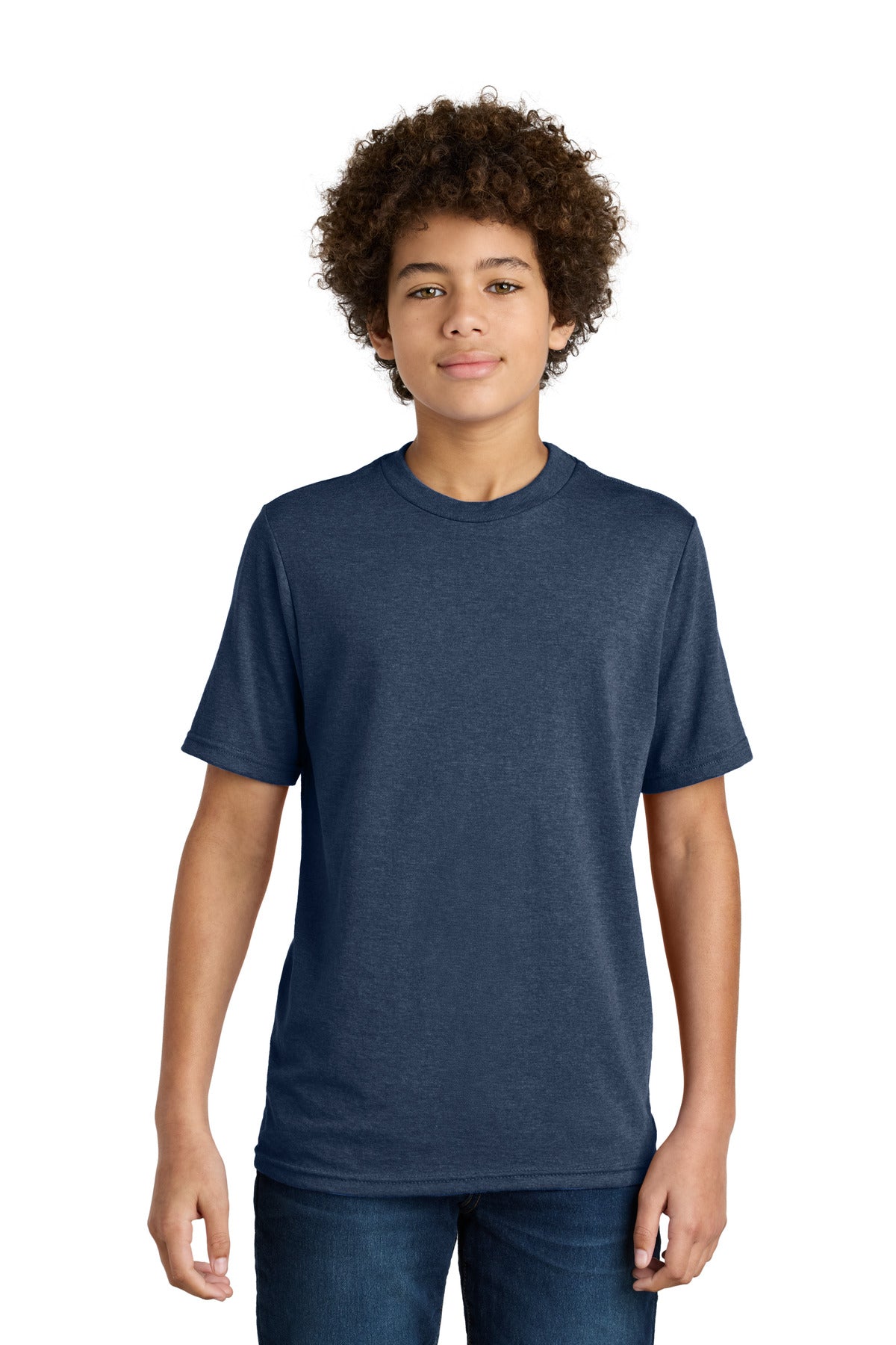 Custom Team Navy Heather Youth CVC Tee PC340Y, personalized by SanCanDo Swag in Argyle, TX