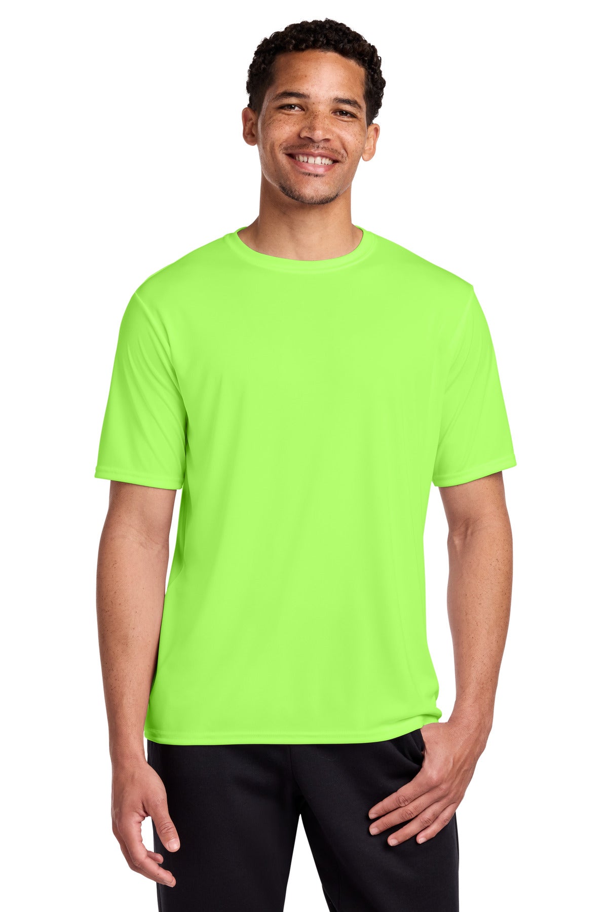 Custom Neon Green Performance Tee PC380, personalized by SanCanDo Swag in Argyle, TX