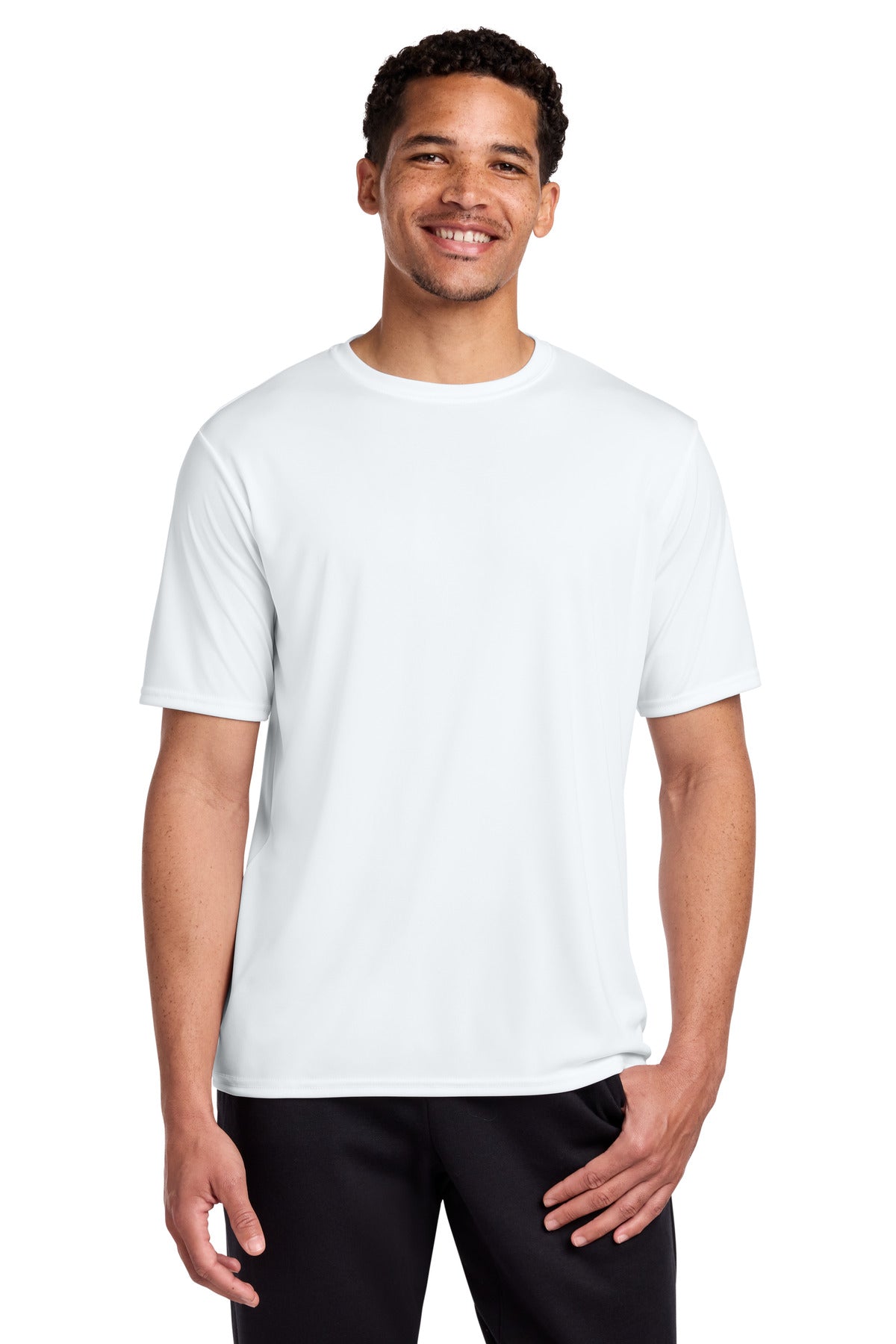 Custom White Performance Tee PC380, personalized by SanCanDo Swag in Argyle, TX