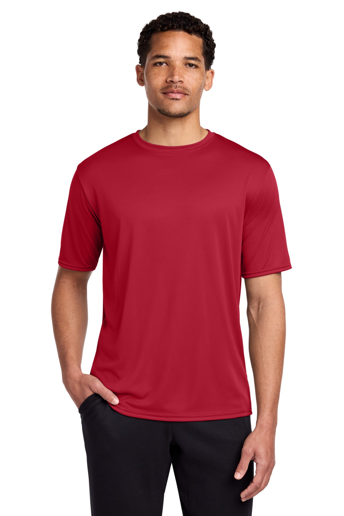 Custom Red Performance Tee PC380, personalized by SanCanDo Swag in Argyle, TX