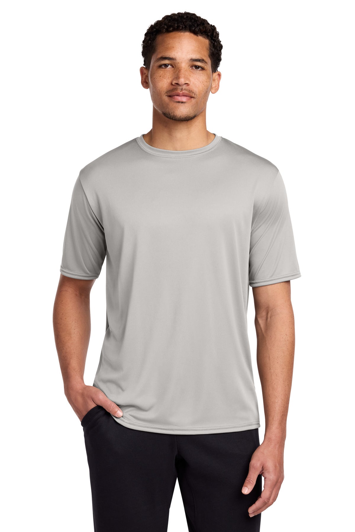 Custom Silver Performance Tee PC380, personalized by SanCanDo Swag in Argyle, TX