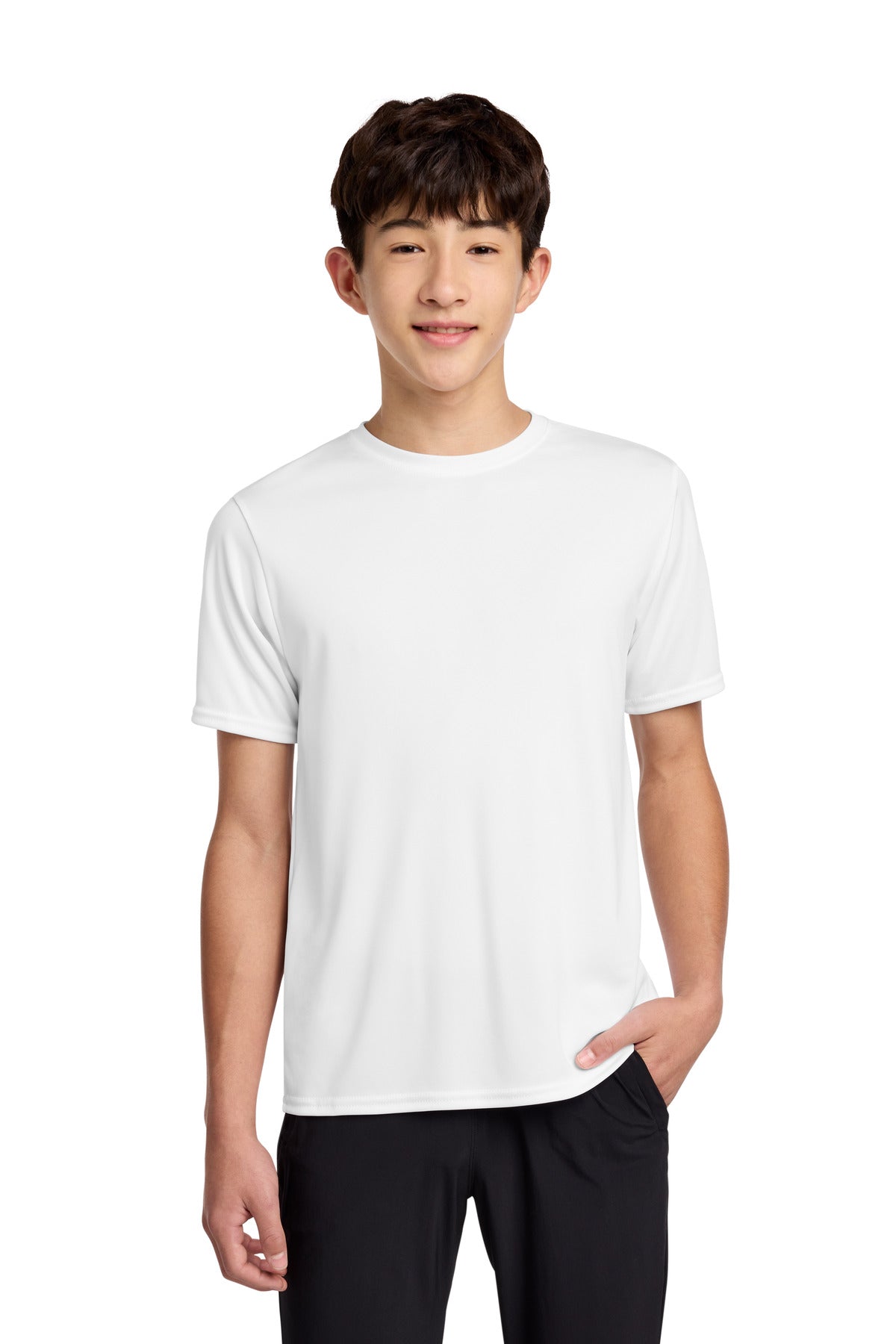 Custom White Youth Performance Tee PC380Y, personalized by SanCanDo Swag in Argyle, TX