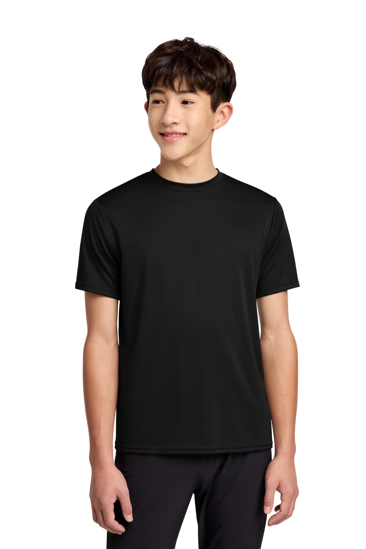 Custom Jet Black Youth Performance Tee PC380Y, personalized by SanCanDo Swag in Argyle, TX