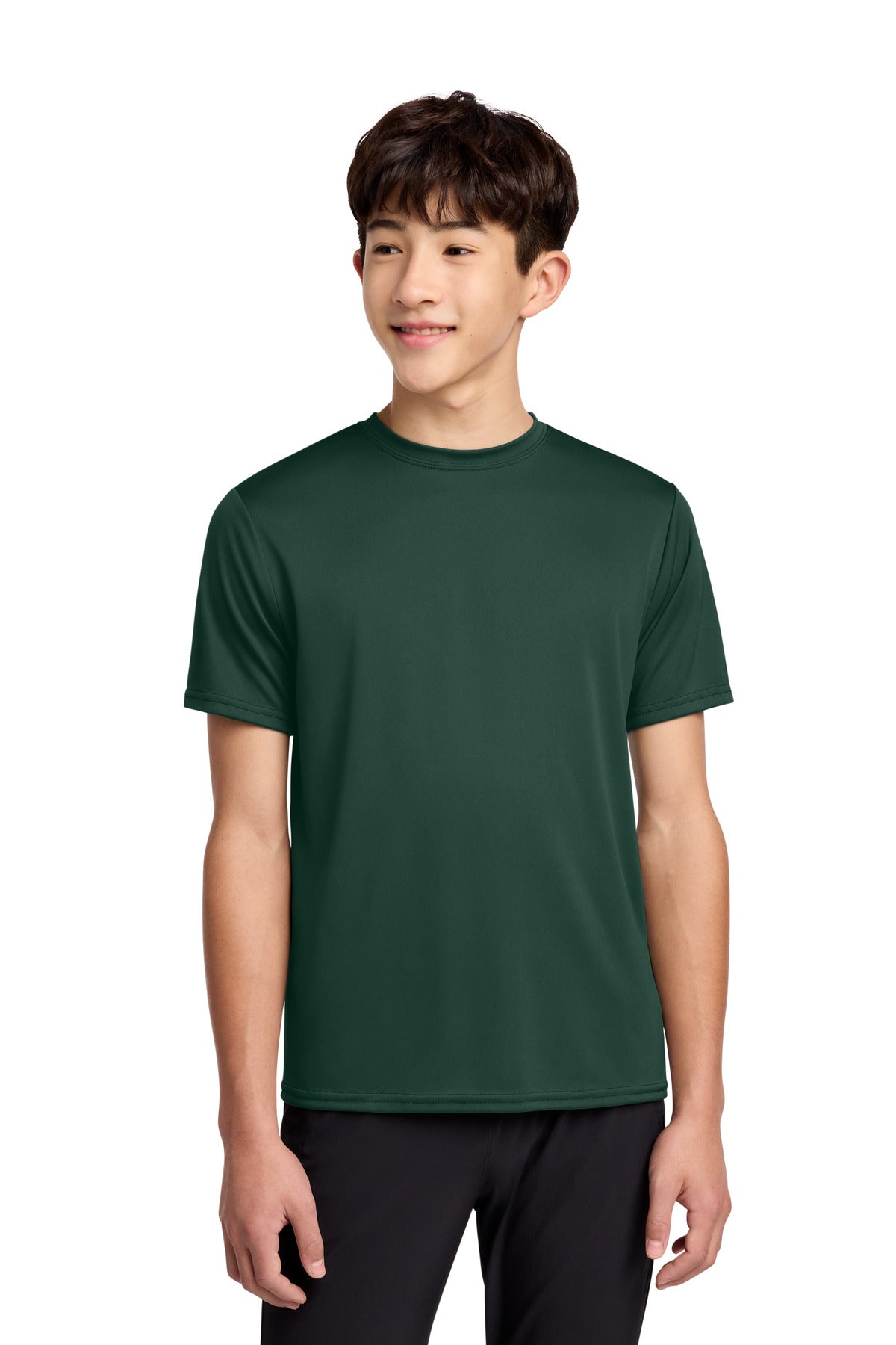 Custom Dark Green Youth Performance Tee PC380Y, personalized by SanCanDo Swag in Argyle, TX