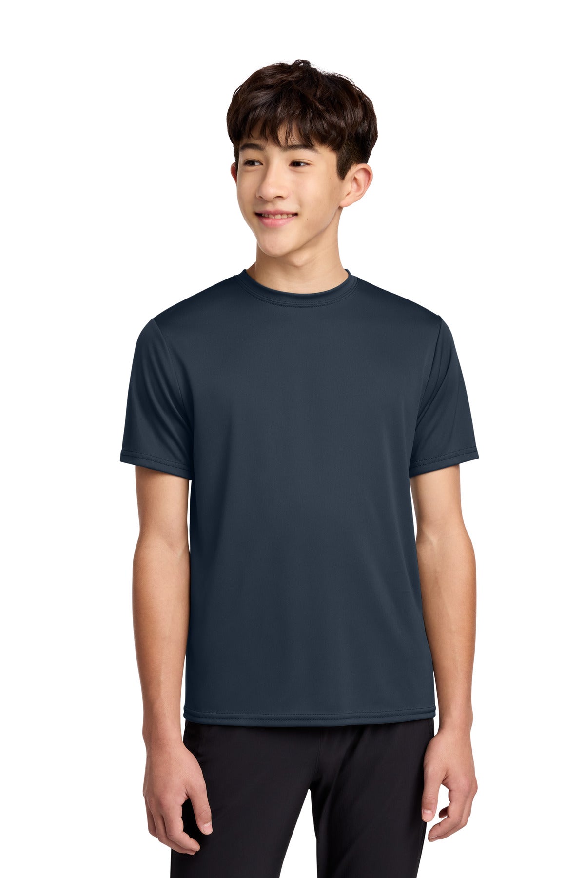 Custom Deep Navy Youth Performance Tee PC380Y, personalized by SanCanDo Swag in Argyle, TX