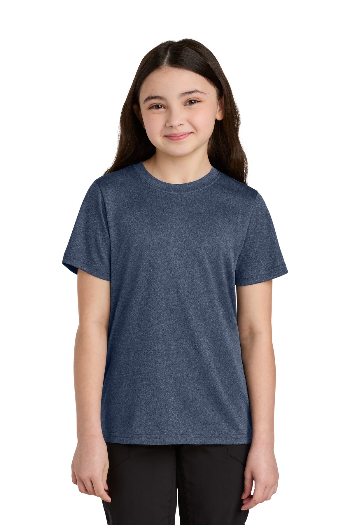 Custom True Navy Heather Youth Heather Performance Tee PC390Y, personalized by SanCanDo Swag in Argyle, TX