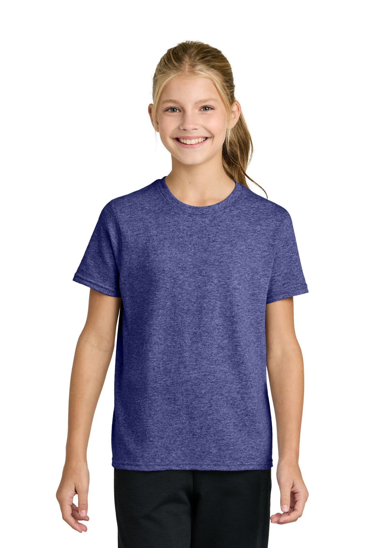 Custom Heather Purple Youth Easy Cotton Tee PC43Y, personalized by SanCanDo Swag in Argyle, TX