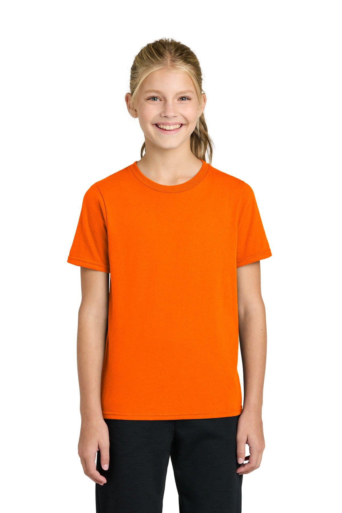 Custom S. Orange Youth Easy Cotton Tee PC43Y, personalized by SanCanDo Swag in Argyle, TX