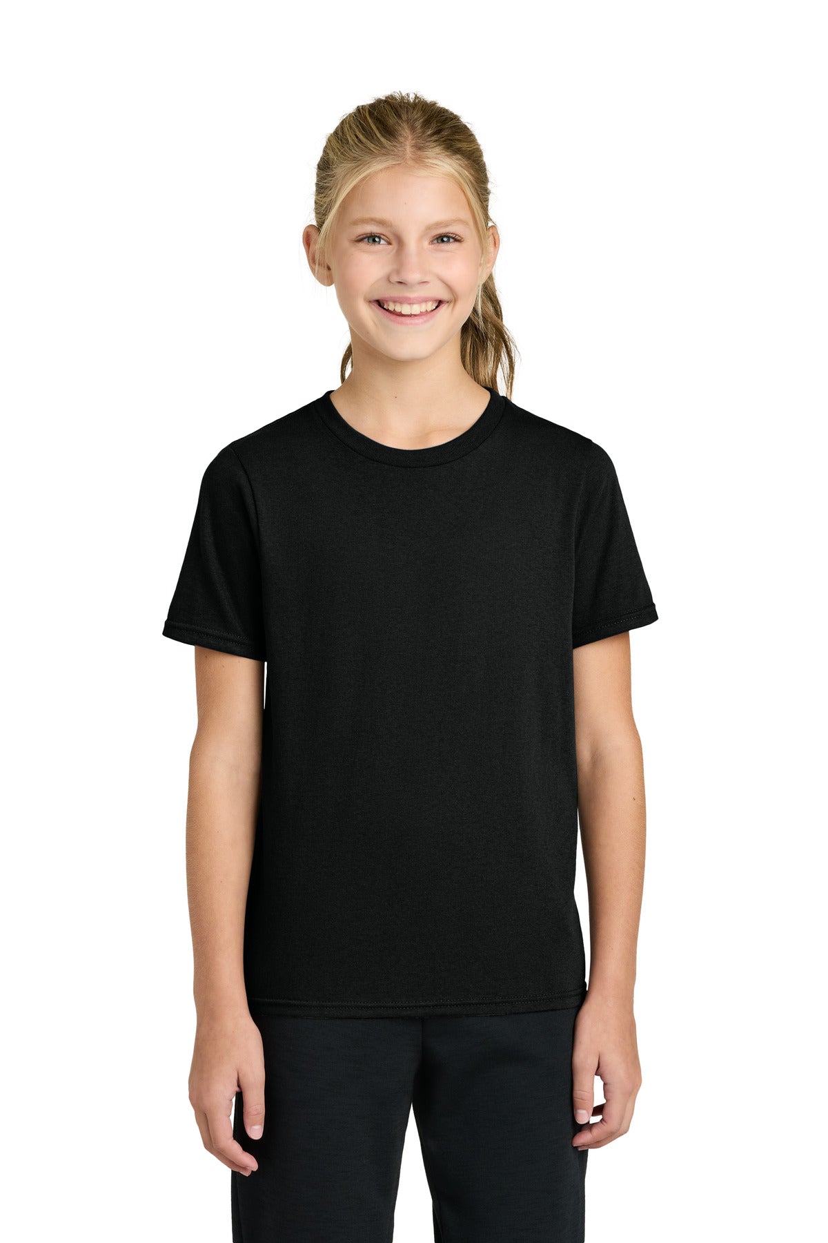 Custom Jet Black Youth Easy Cotton Tee PC43Y, personalized by SanCanDo Swag in Argyle, TX