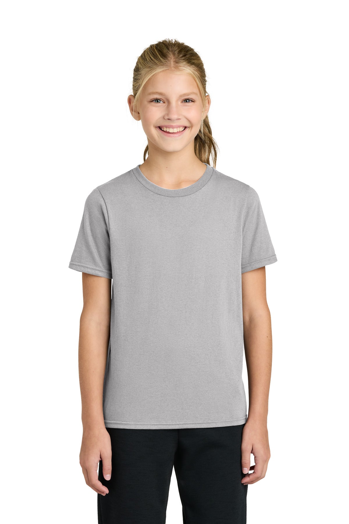 Custom Silver Youth Easy Cotton Tee PC43Y, personalized by SanCanDo Swag in Argyle, TX