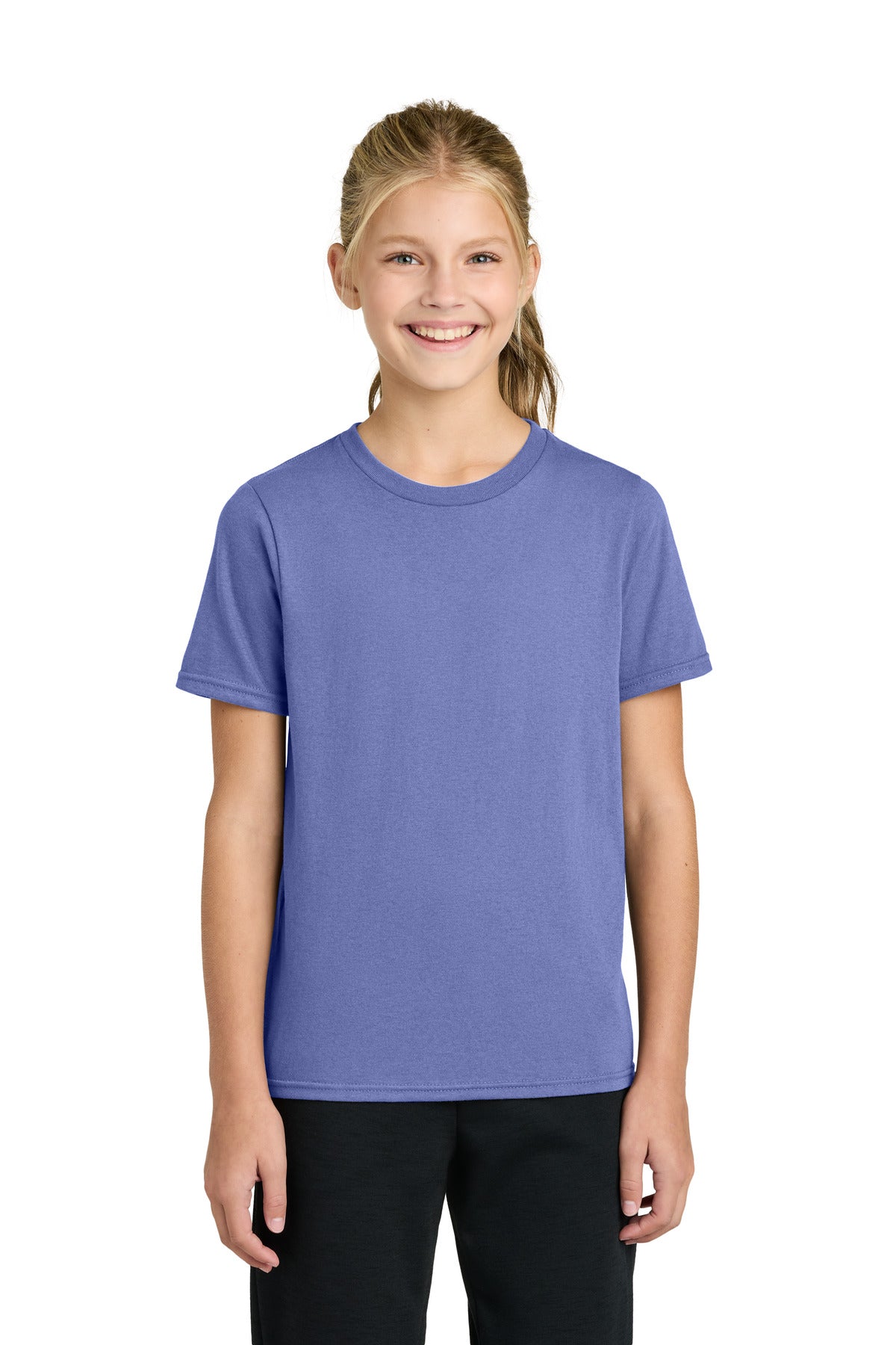 Custom Violet Youth Easy Cotton Tee PC43Y, personalized by SanCanDo Swag in Argyle, TX