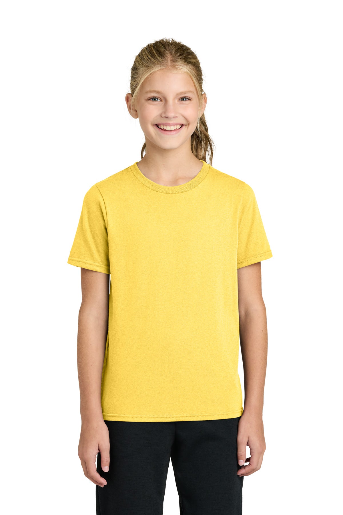 Custom Yellow Youth Easy Cotton Tee PC43Y, personalized by SanCanDo Swag in Argyle, TX
