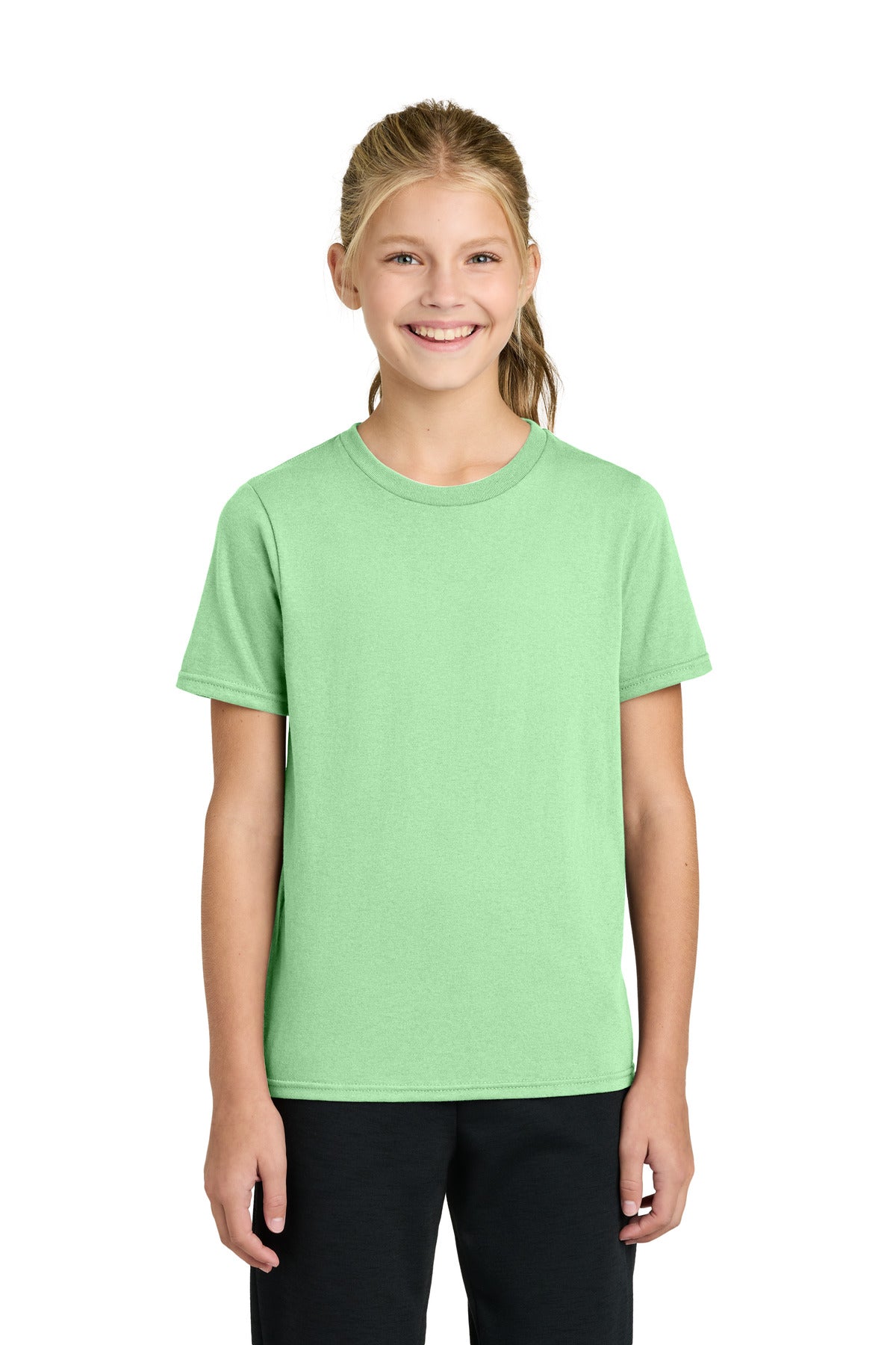 Custom Spearmint Youth Easy Cotton Tee PC43Y, personalized by SanCanDo Swag in Argyle, TX
