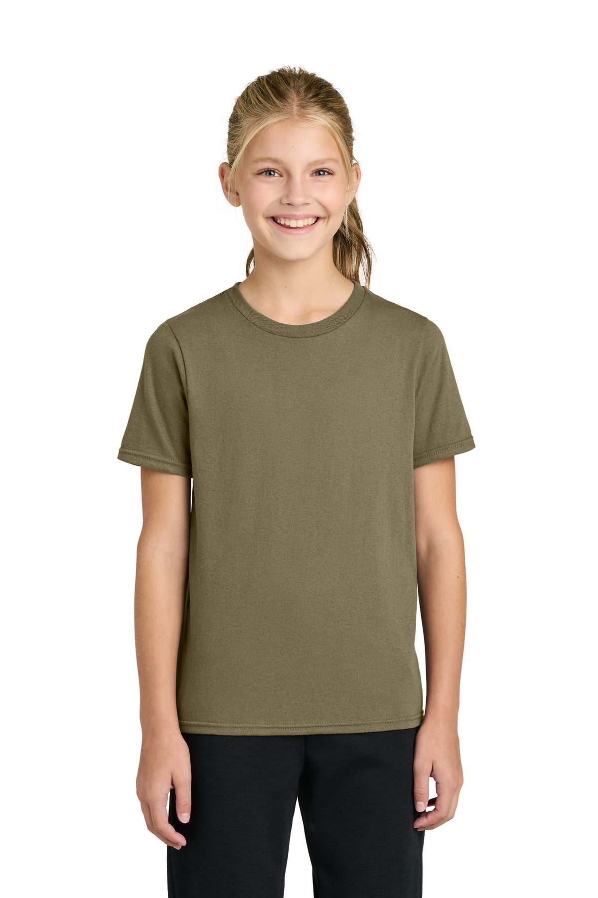 Custom Coyote Brown Youth Easy Cotton Tee PC43Y, personalized by SanCanDo Swag in Argyle, TX