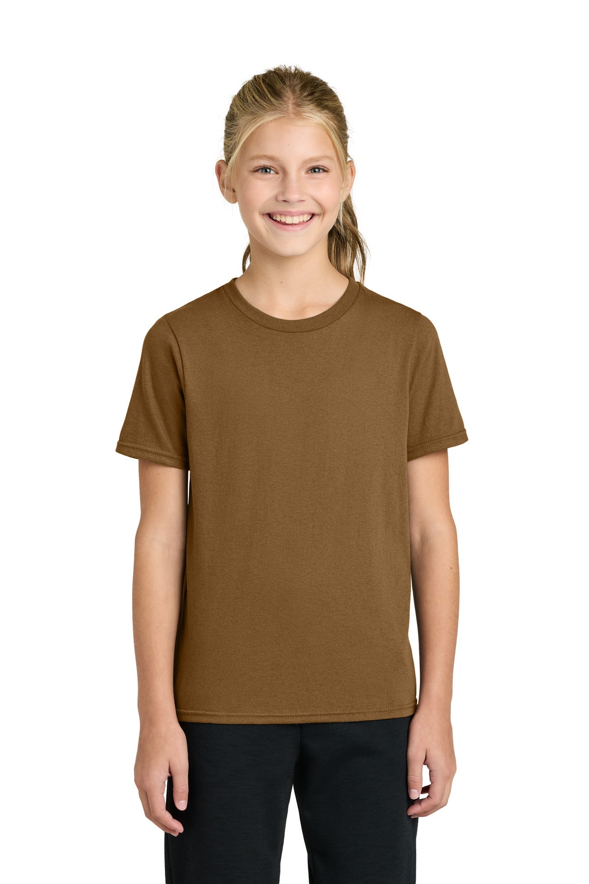 Custom Duck Brown Youth Easy Cotton Tee PC43Y, personalized by SanCanDo Swag in Argyle, TX