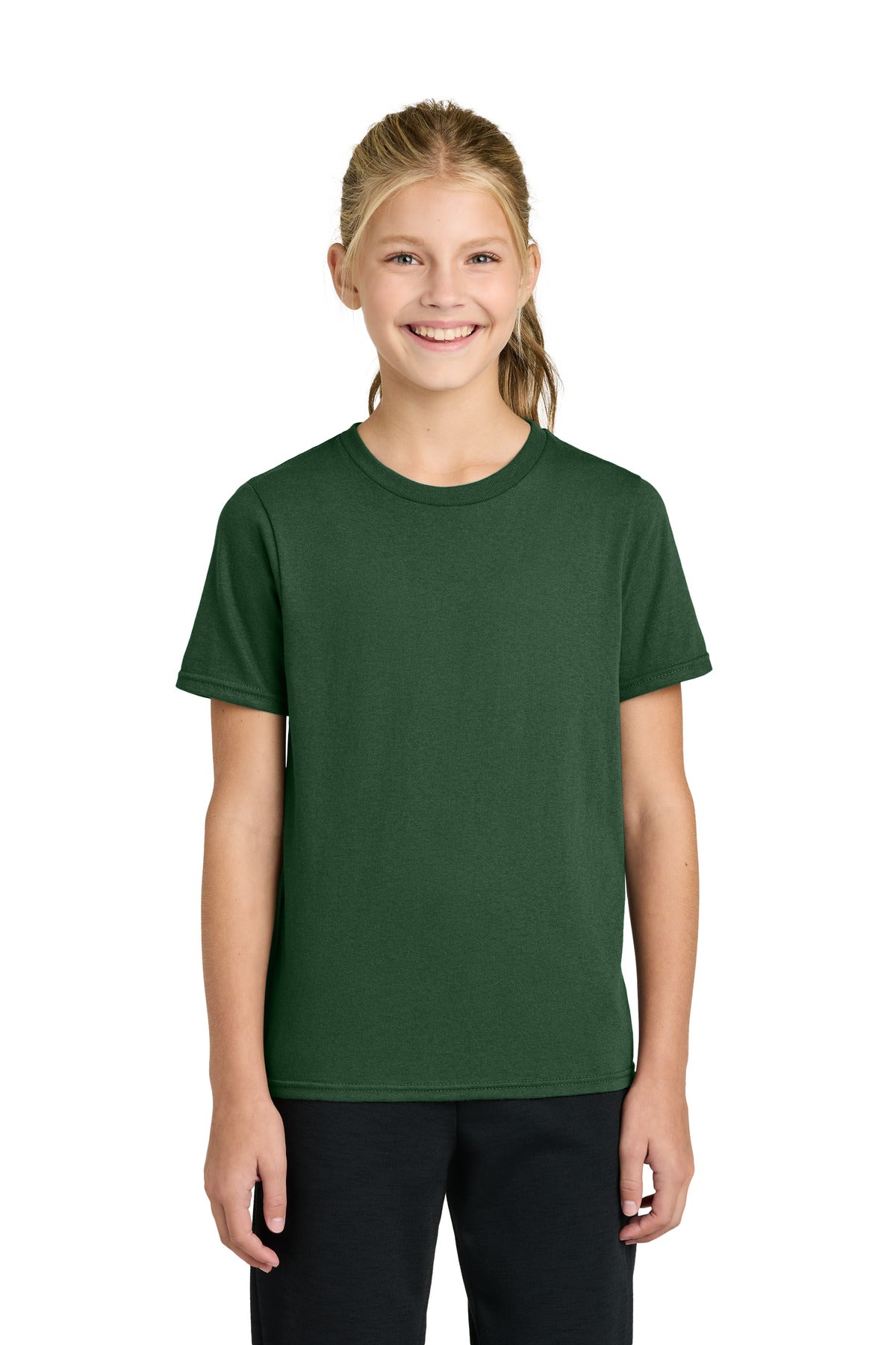 Custom Forest Green Youth Easy Cotton Tee PC43Y, personalized by SanCanDo Swag in Argyle, TX