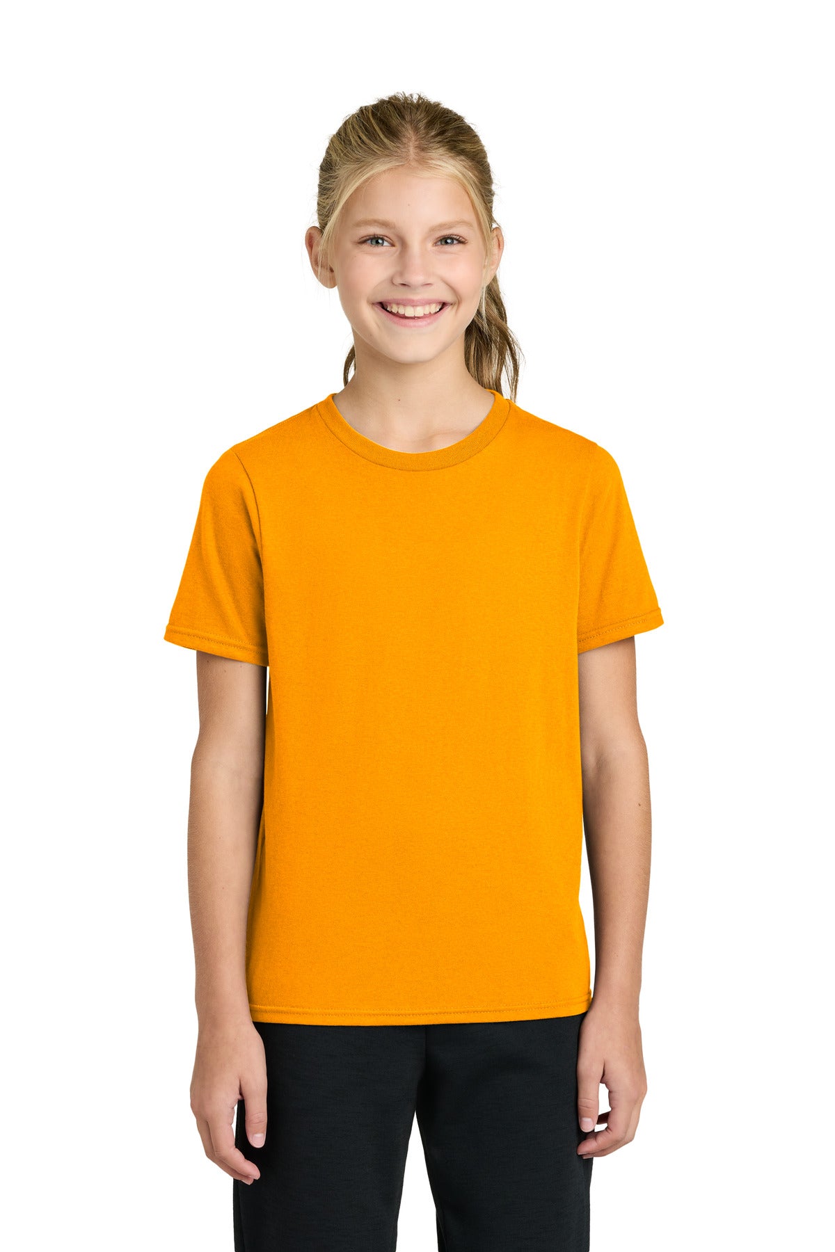 Custom Gold Youth Easy Cotton Tee PC43Y, personalized by SanCanDo Swag in Argyle, TX